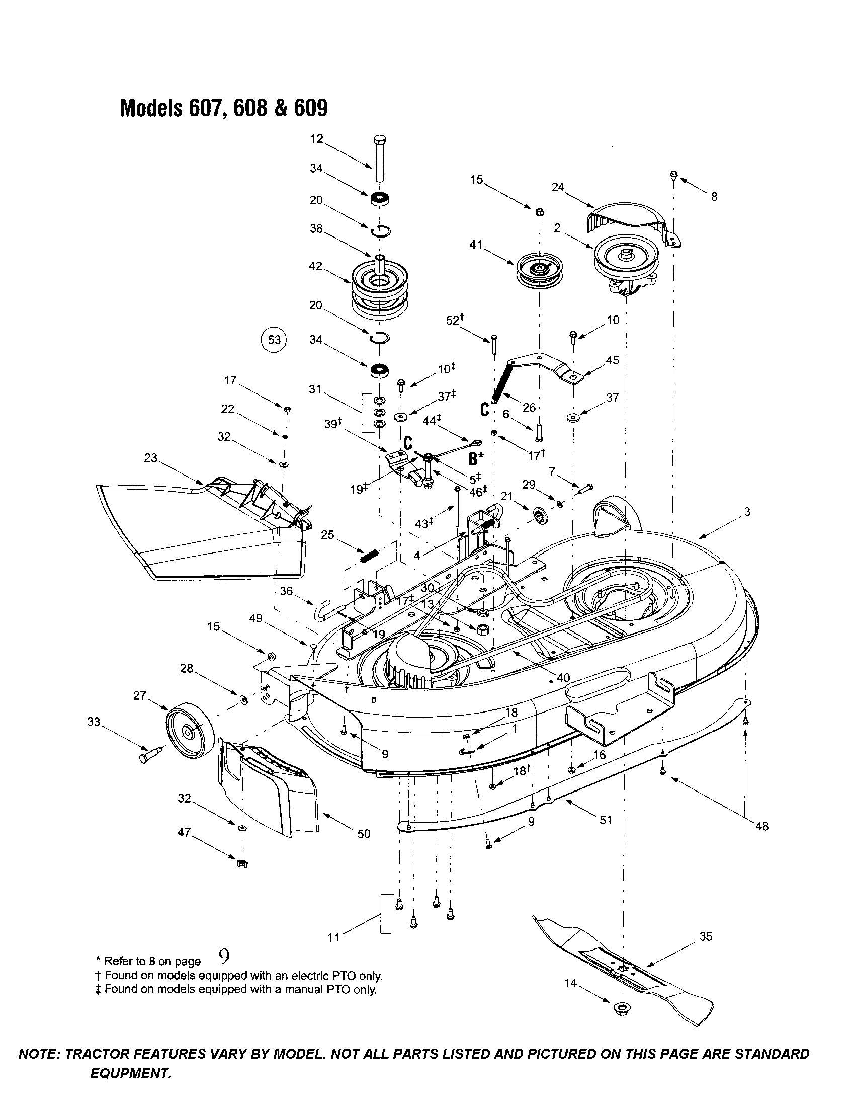 MTD 609 42" deck shell diagram