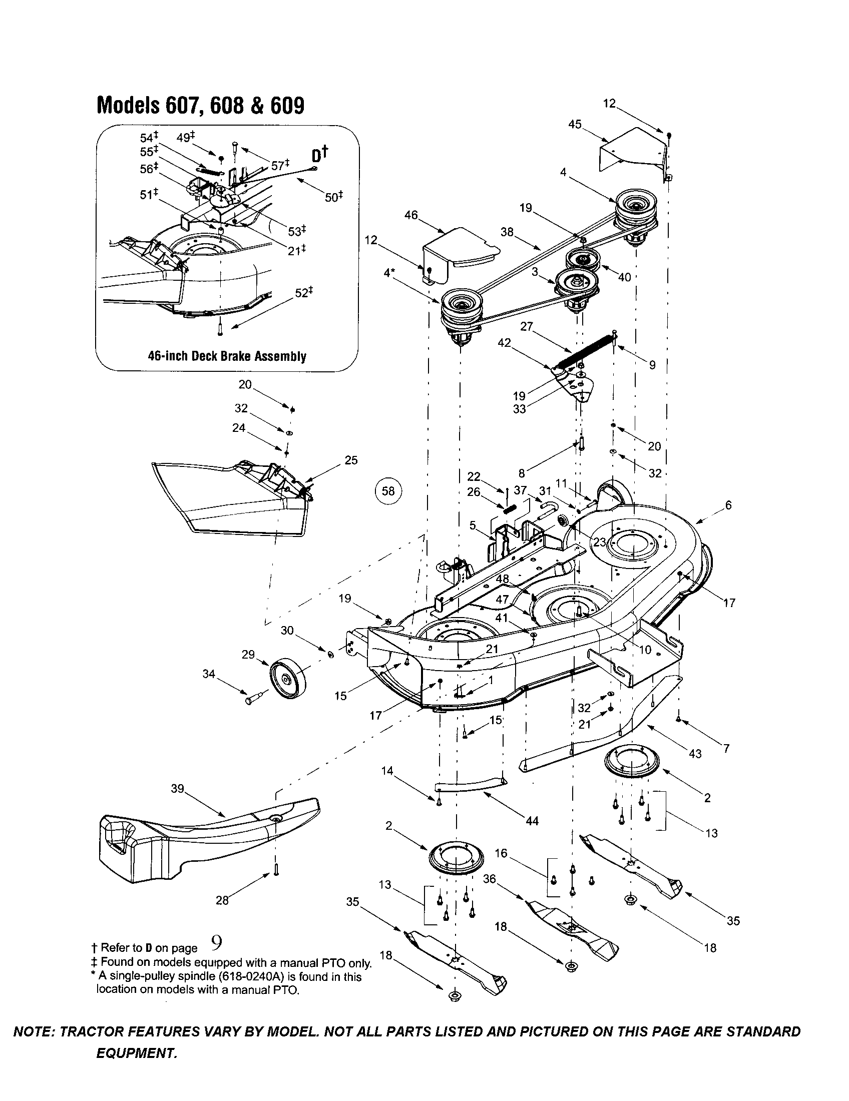 MTD 609 46" deck shell diagram