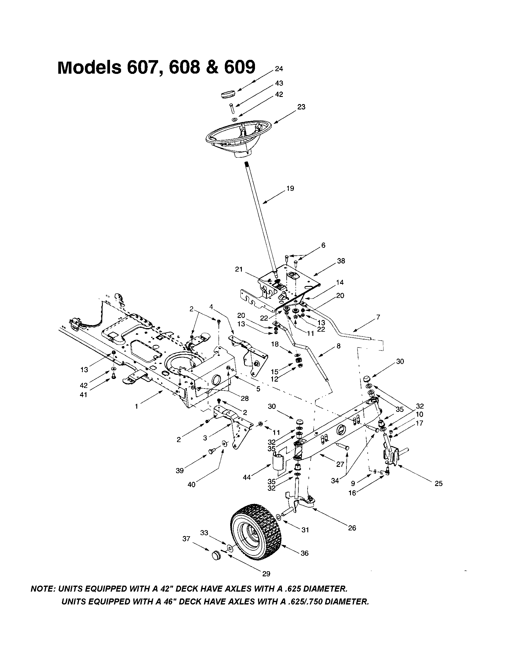 MTD 609 steering assembly diagram