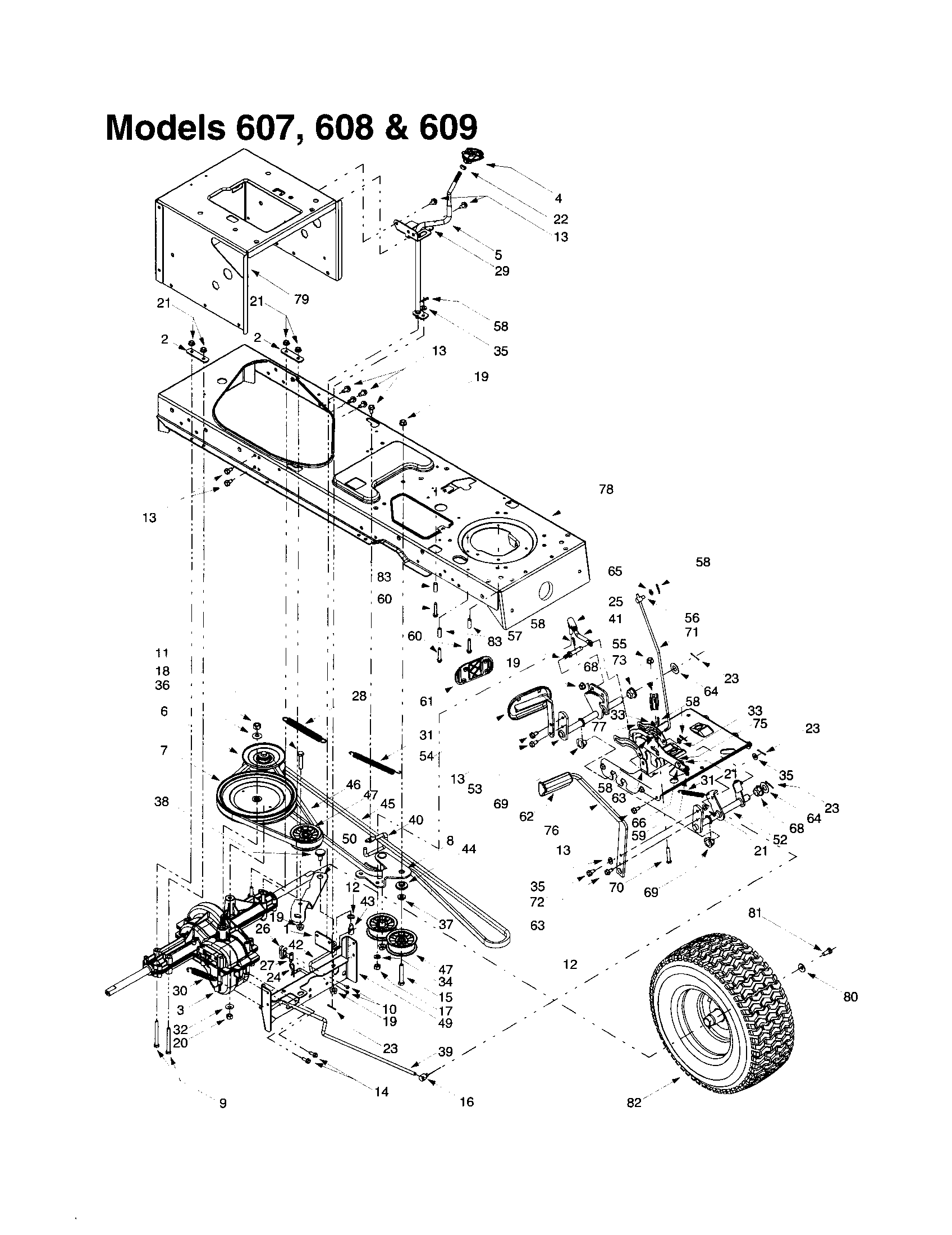 MTD 609 drive system diagram