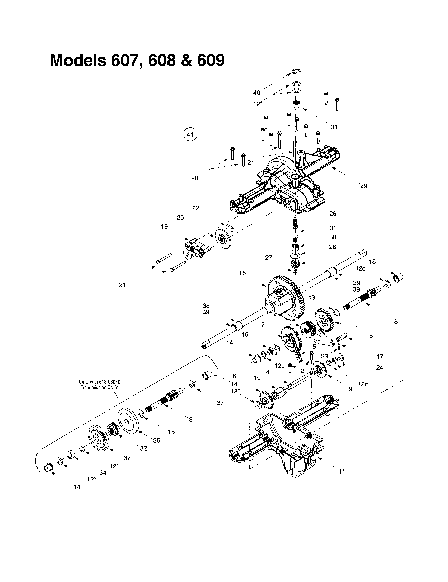 MTD 609 single speed transmission diagram