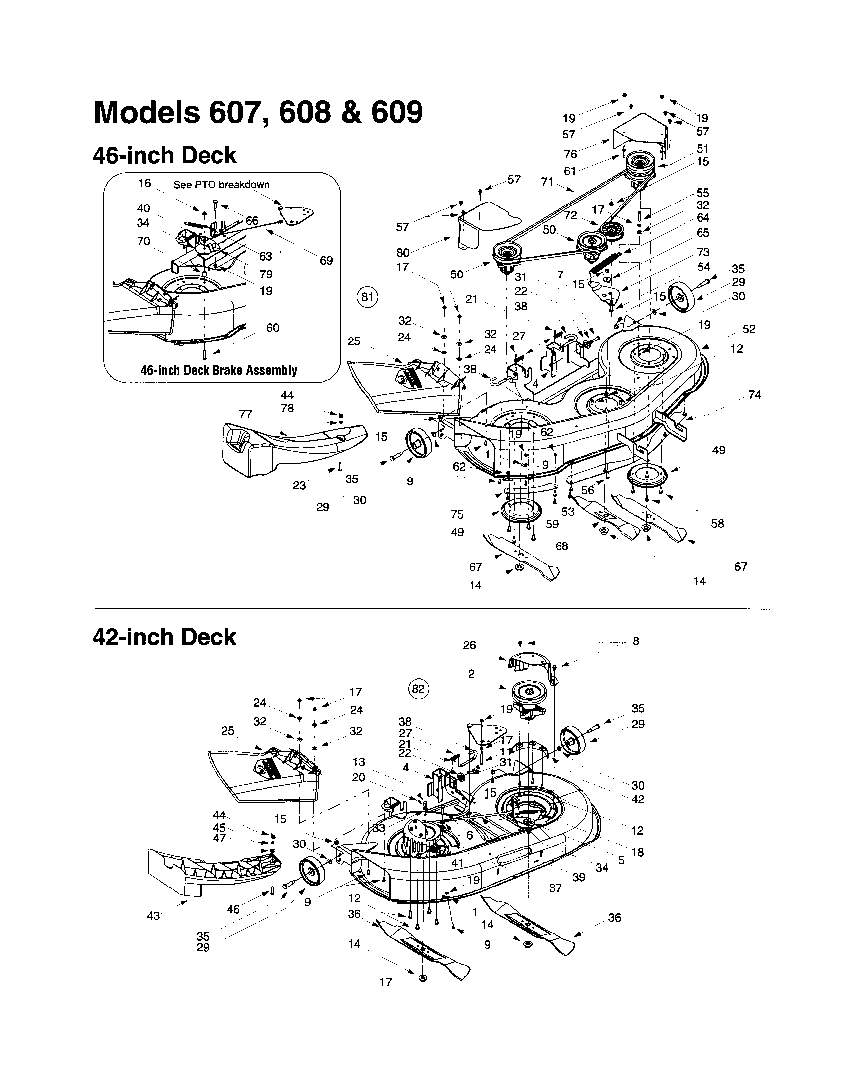 MTD 609 cutting decks diagram
