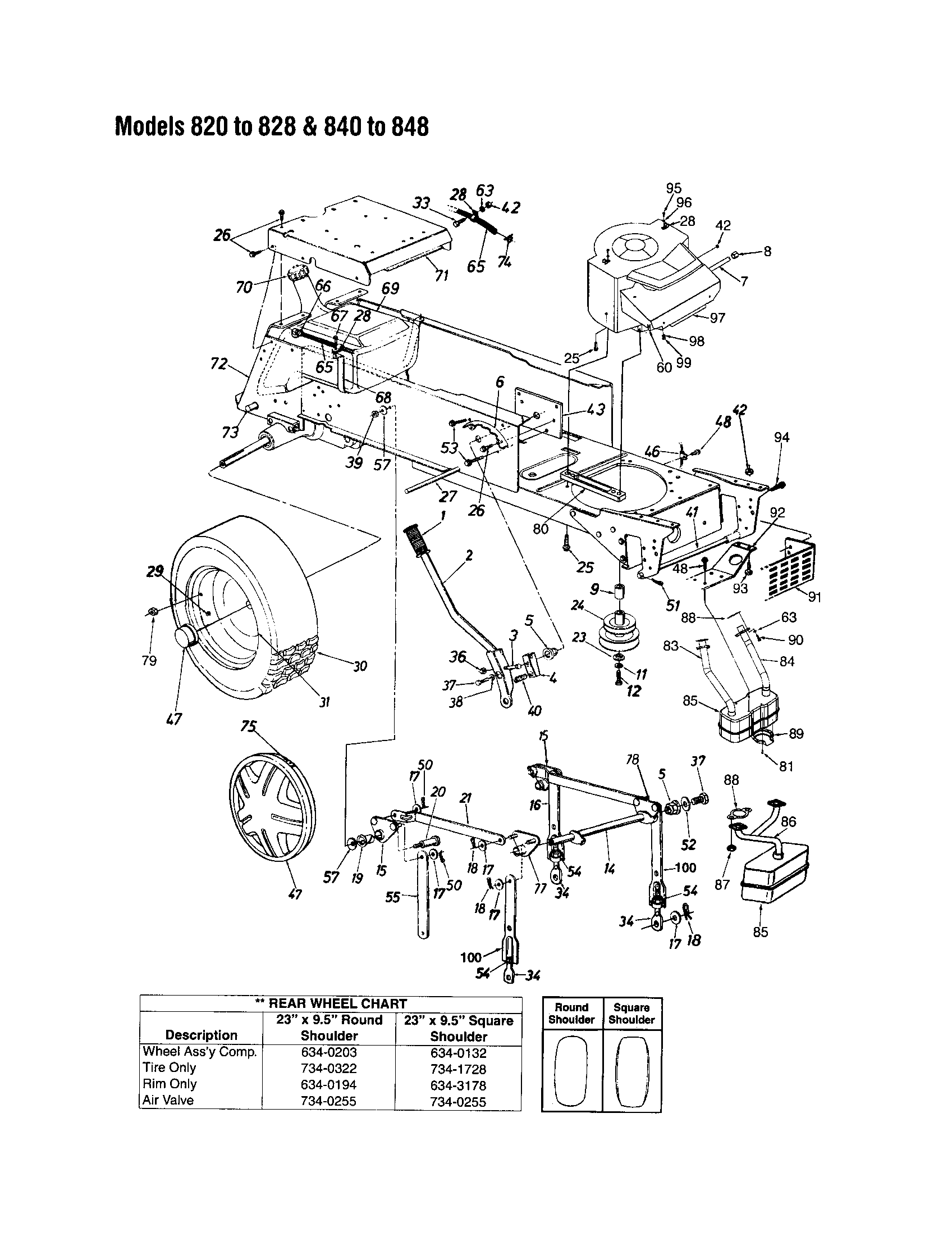MTD 14BJ845H062 lift handle assembly diagram