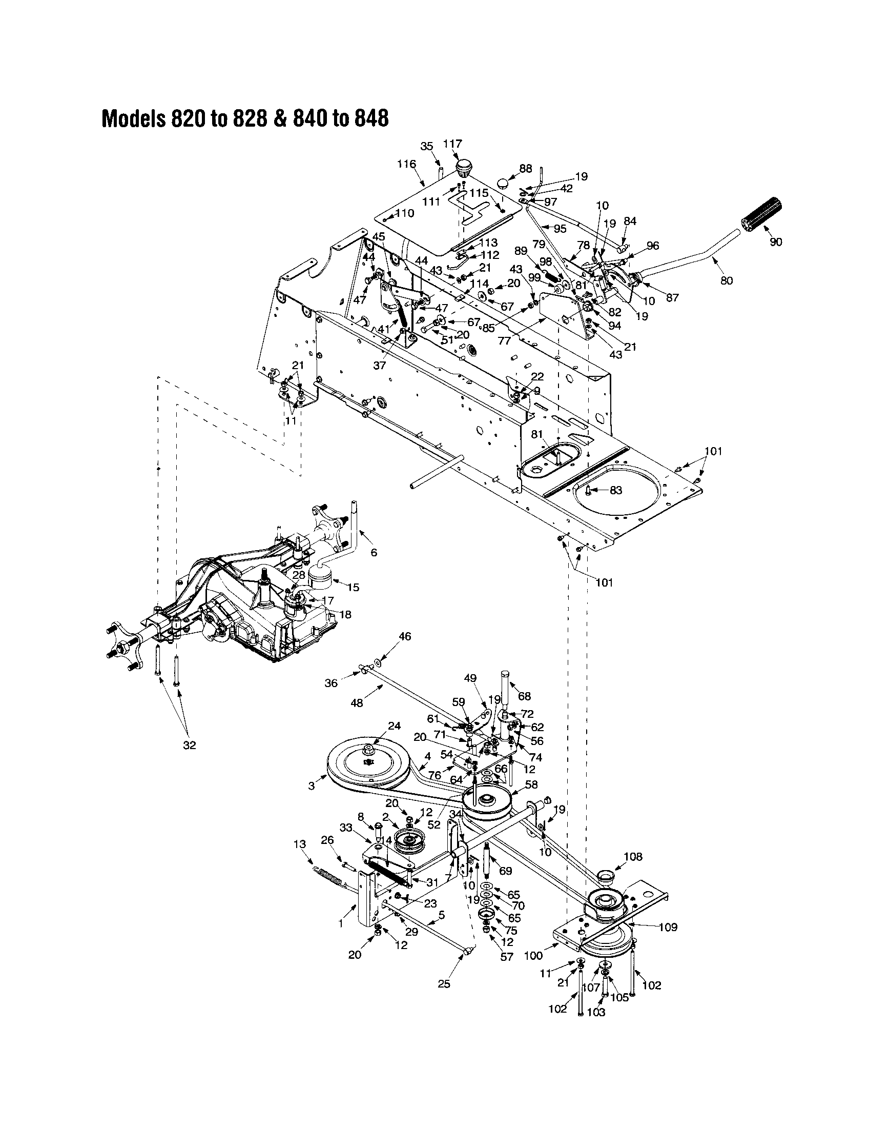 MTD 14BJ845H062 shift lever and cover diagram