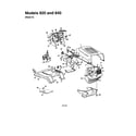 MTD 840 THRU 849 hood/grille - style 0 - 820 and 840 diagram