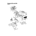 MTD 840 THRU 849 hood/grille - style 3 - 823 and 843 diagram