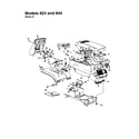 MTD 840 THRU 849 hood/grille - sytle 4 - 824 and 844 diagram