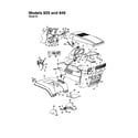 MTD 840 THRU 849 hood/grille - style 9 - 829 and 849 diagram