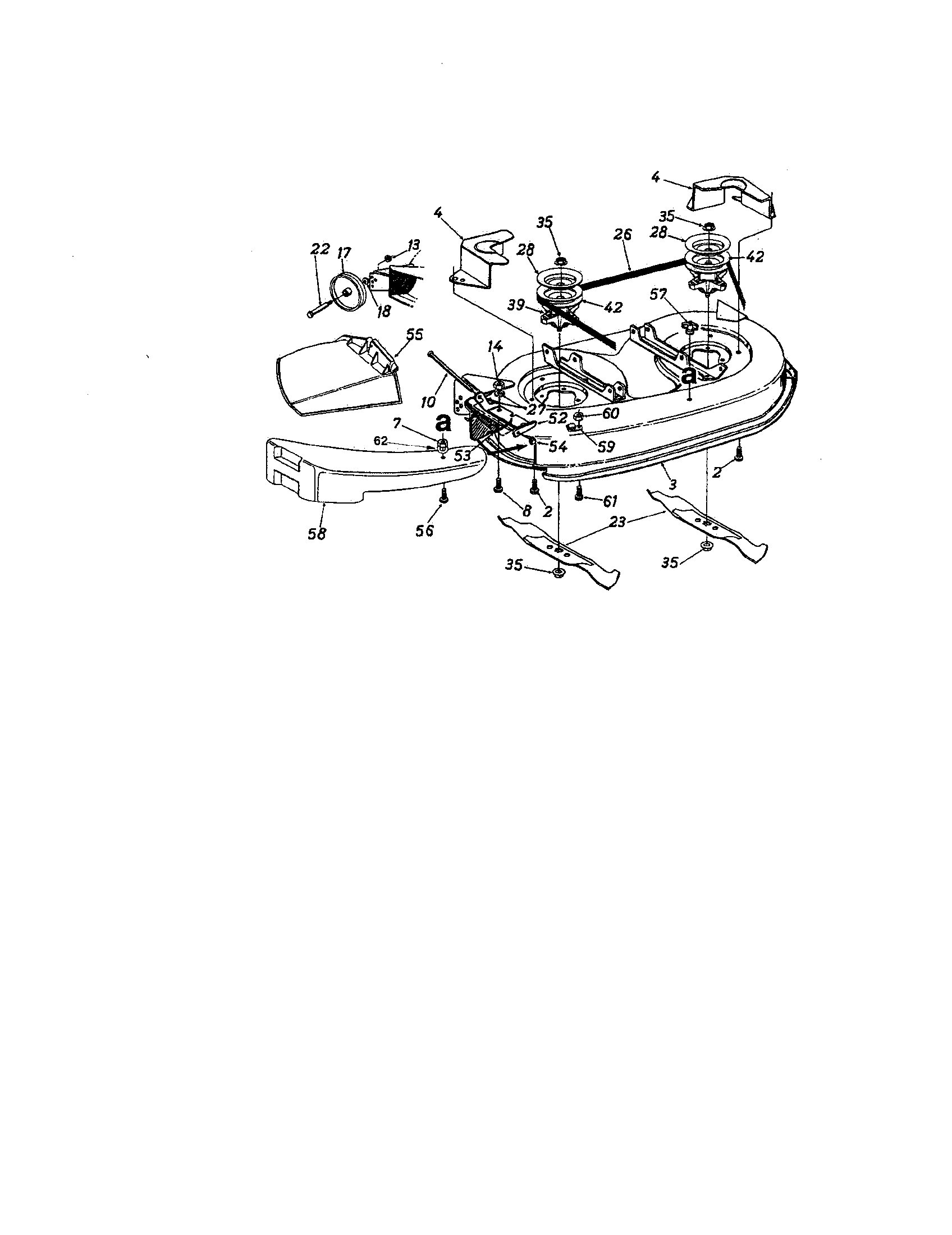 MTD 660 THRU 679 deck "f" assembly diagram