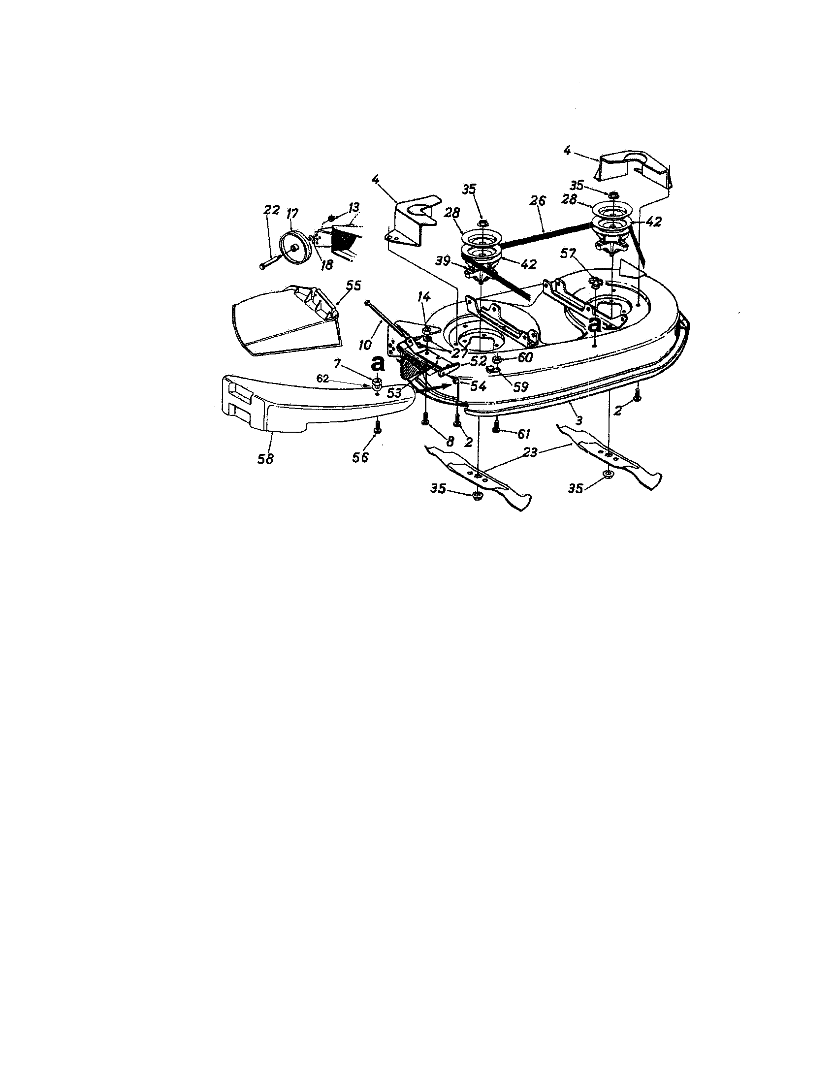 MTD 660 THRU 679 deck "g" assembly diagram