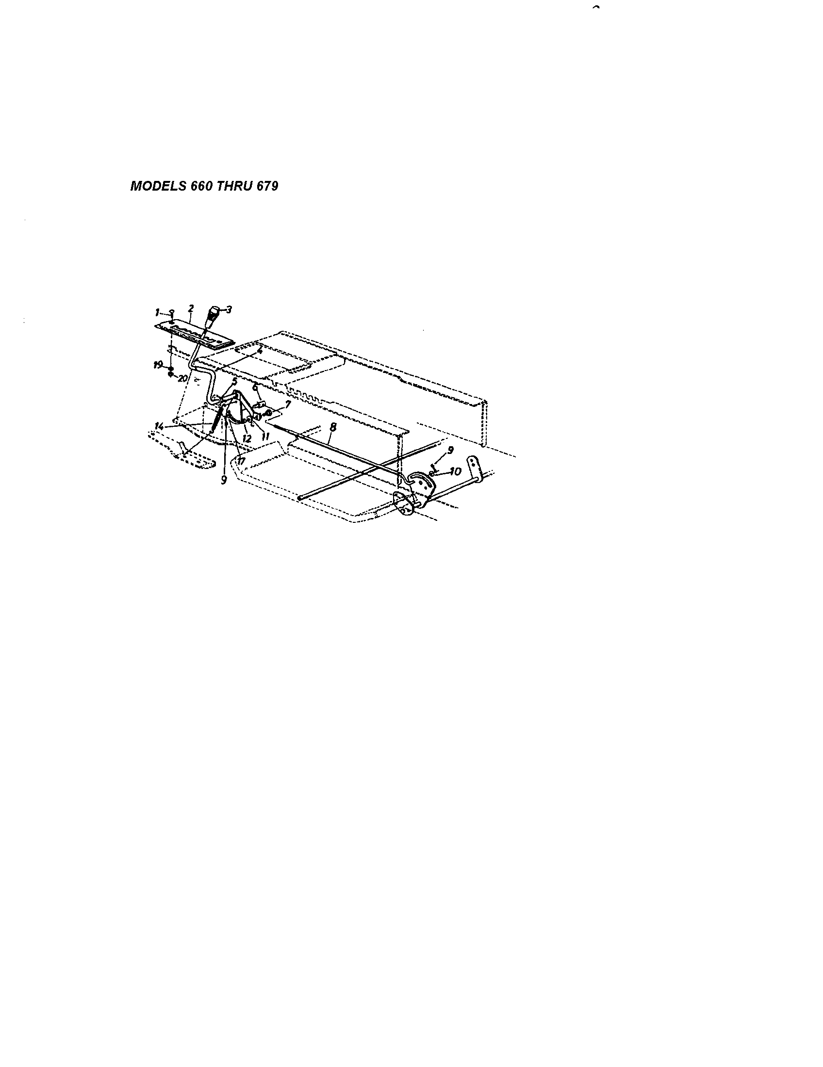 MTD 660 THRU 679 7-speed selector diagram