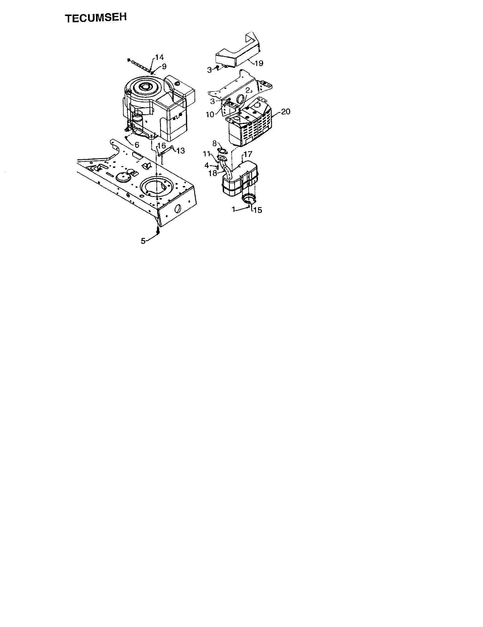 MTD 660 THRU 679 fuel line/muffler/oil drain cap diagram