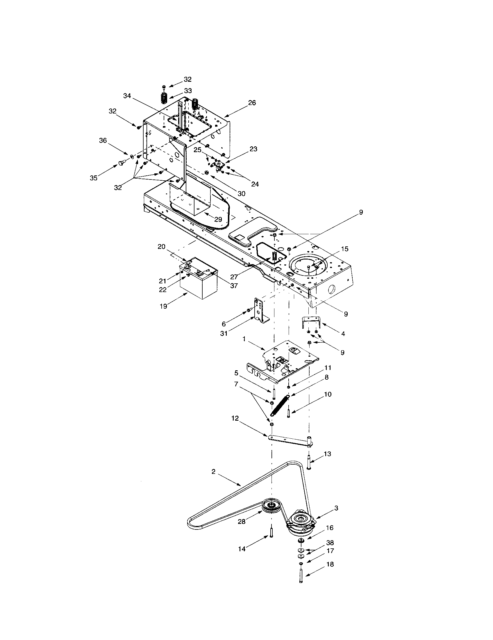 Troybilt 14AB809H063 idler bracket assembly diagram