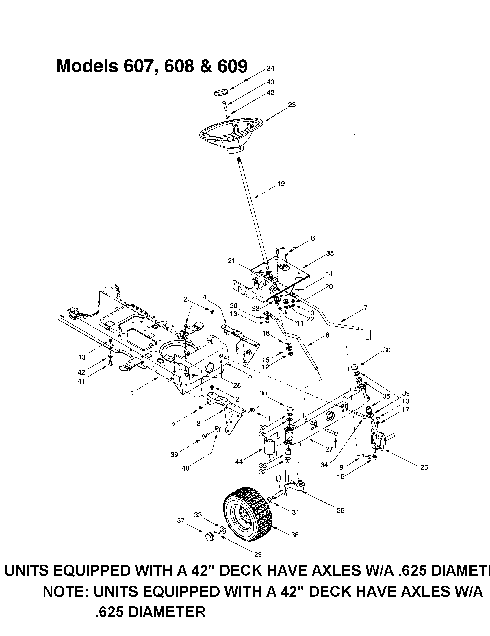 MTD 609 steering assembly diagram