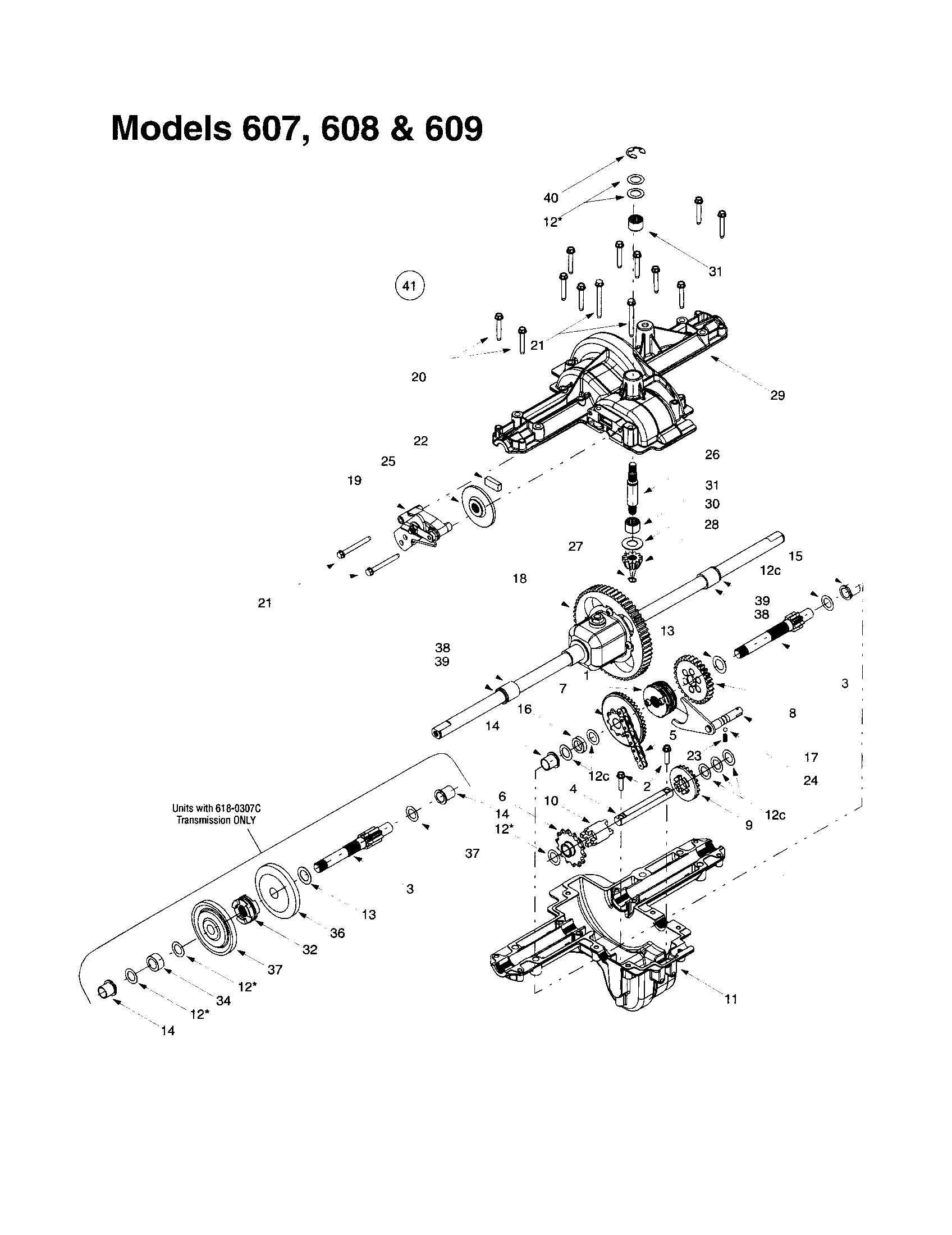MTD 609 transmission assembly complete diagram