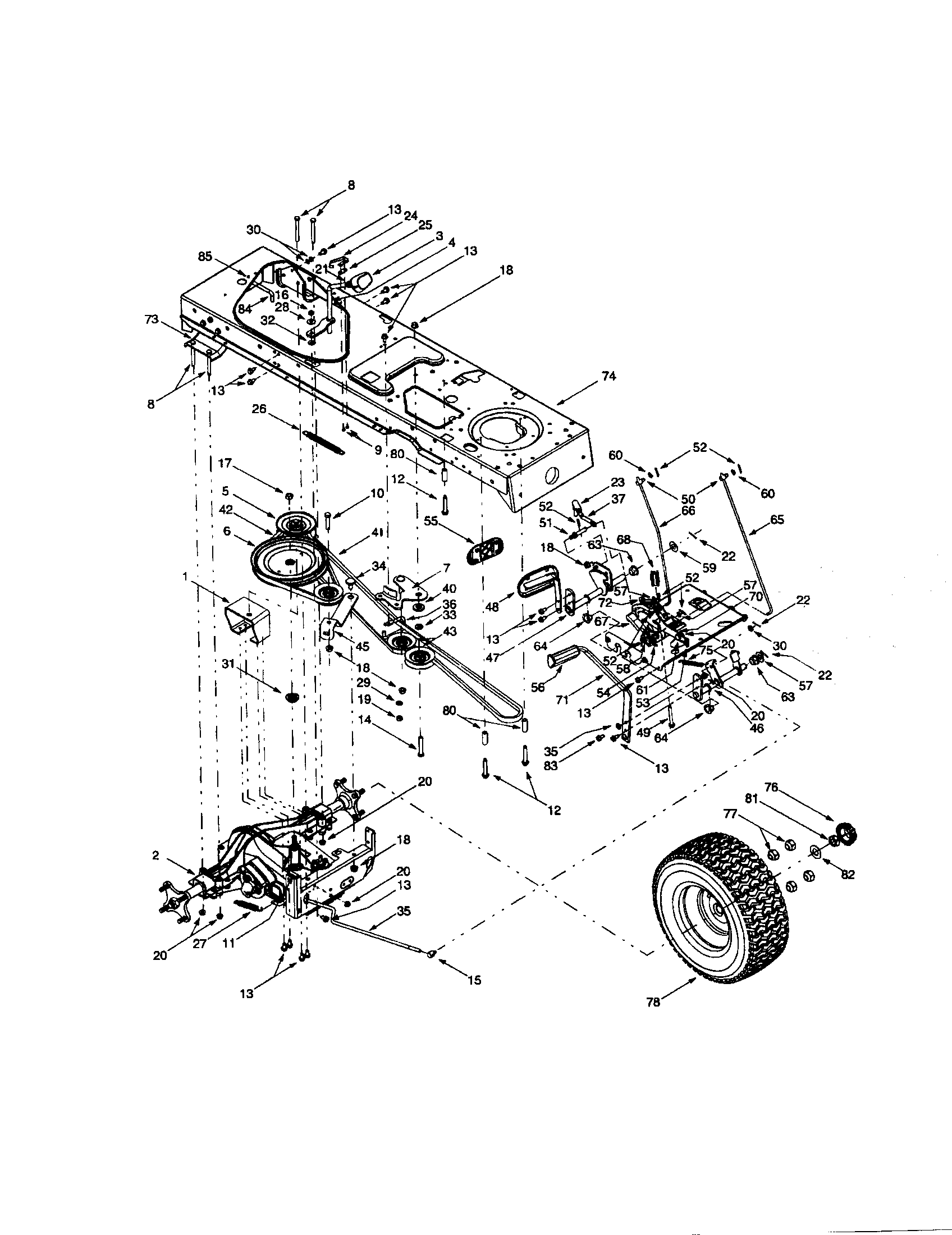 Troybilt V809H transmission/brake assemblies diagram