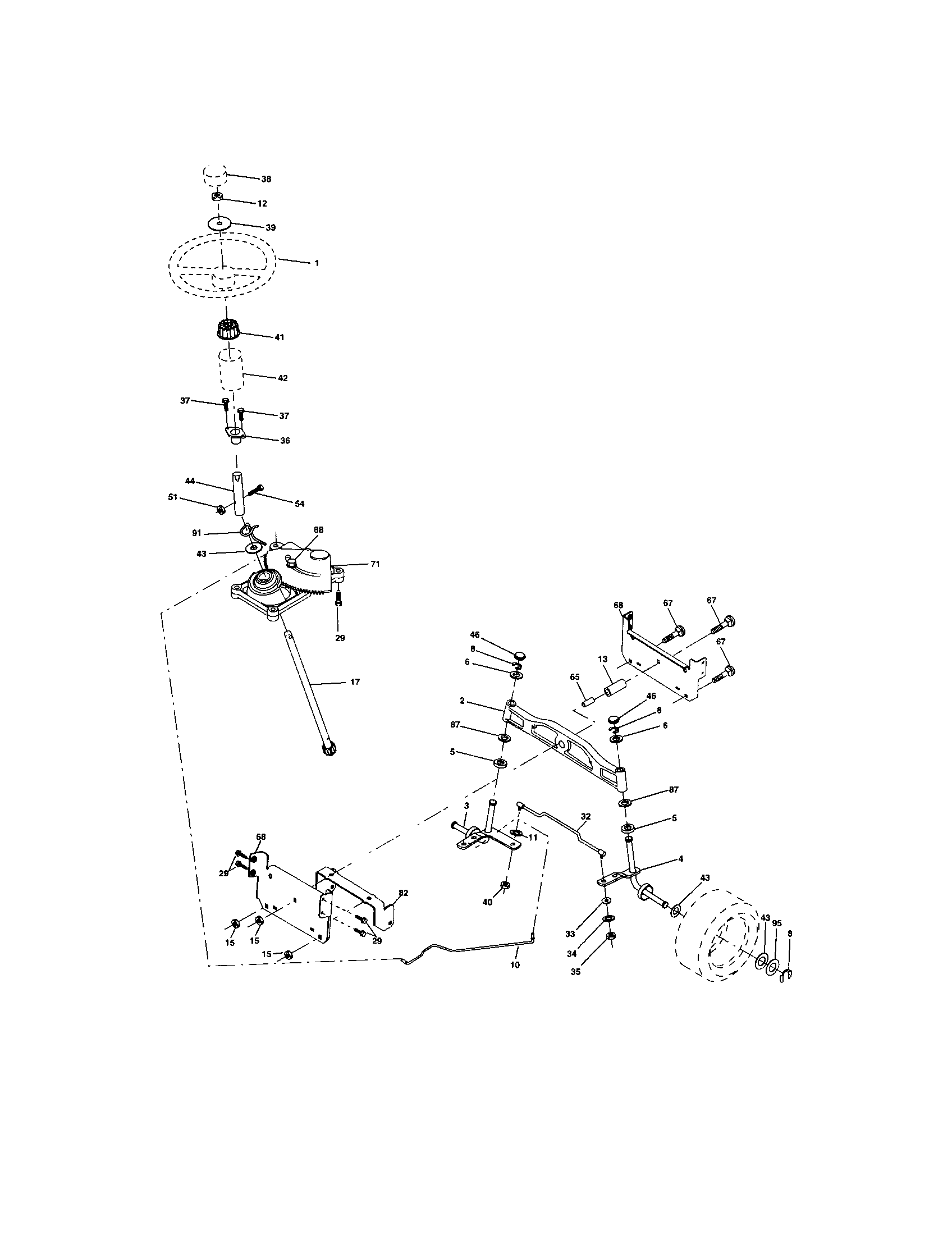 Craftsman 917273505 steering assembly diagram