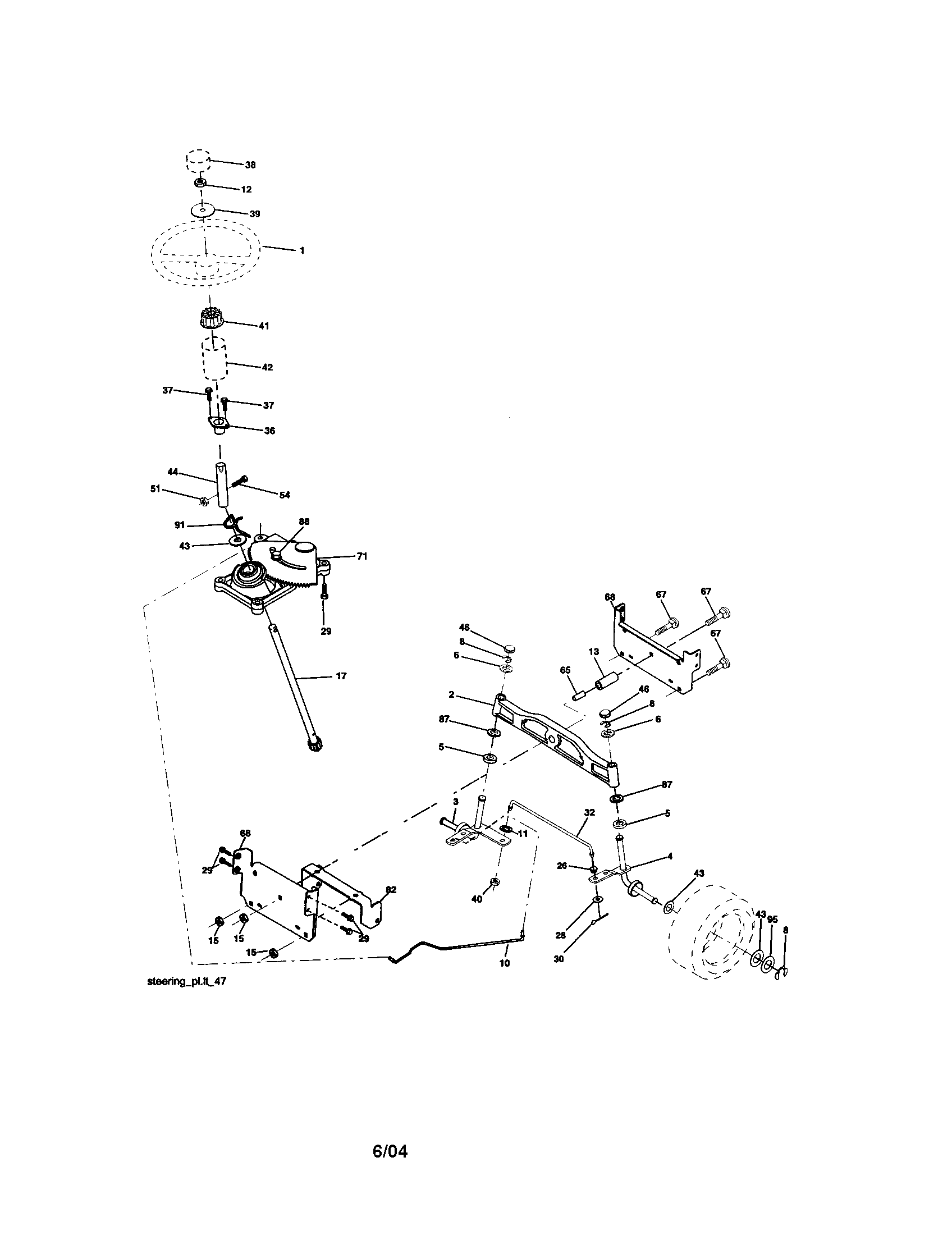 Craftsman 917273753 steering assembly diagram