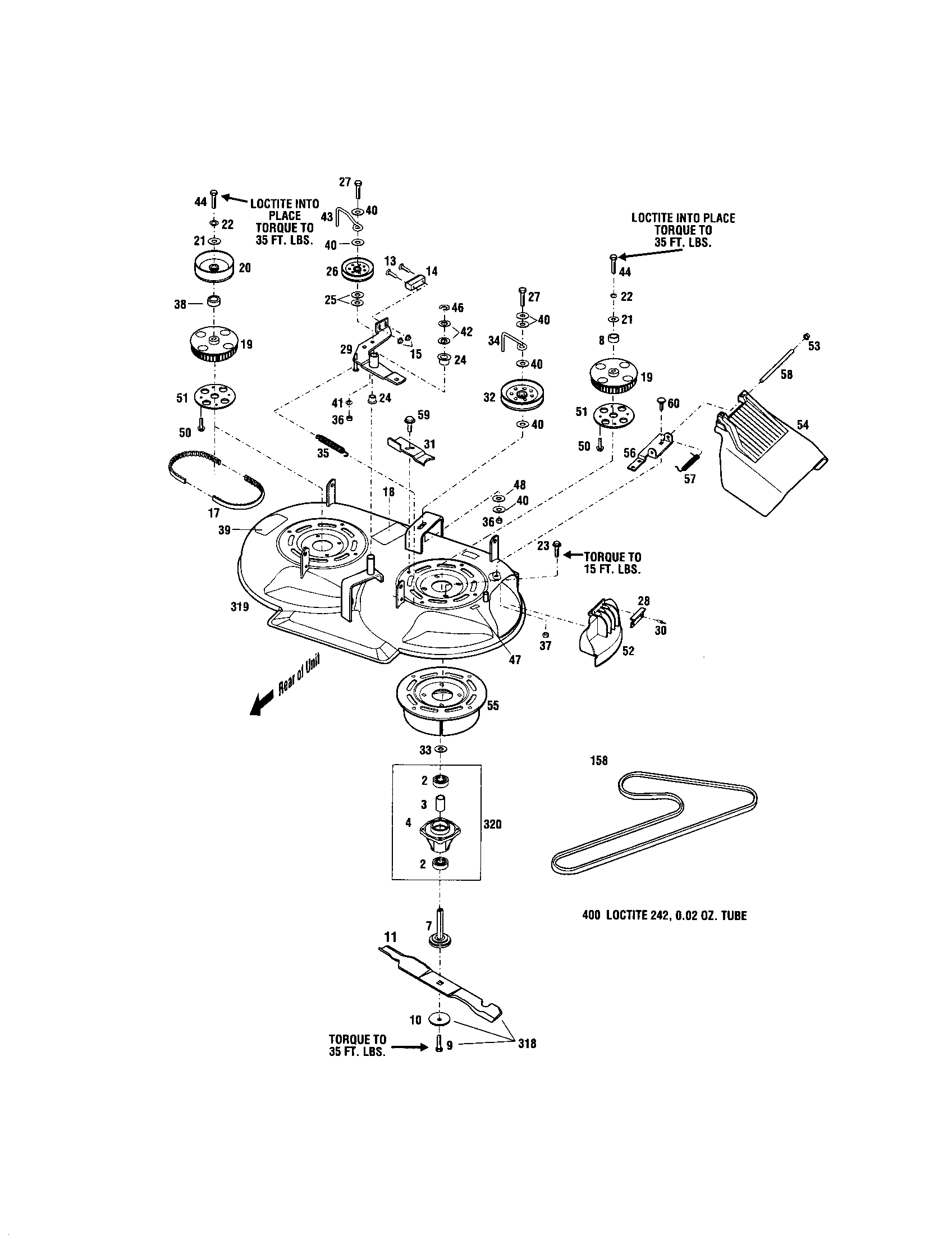 Troybilt 12AF753B063 mower deck assembly diagram