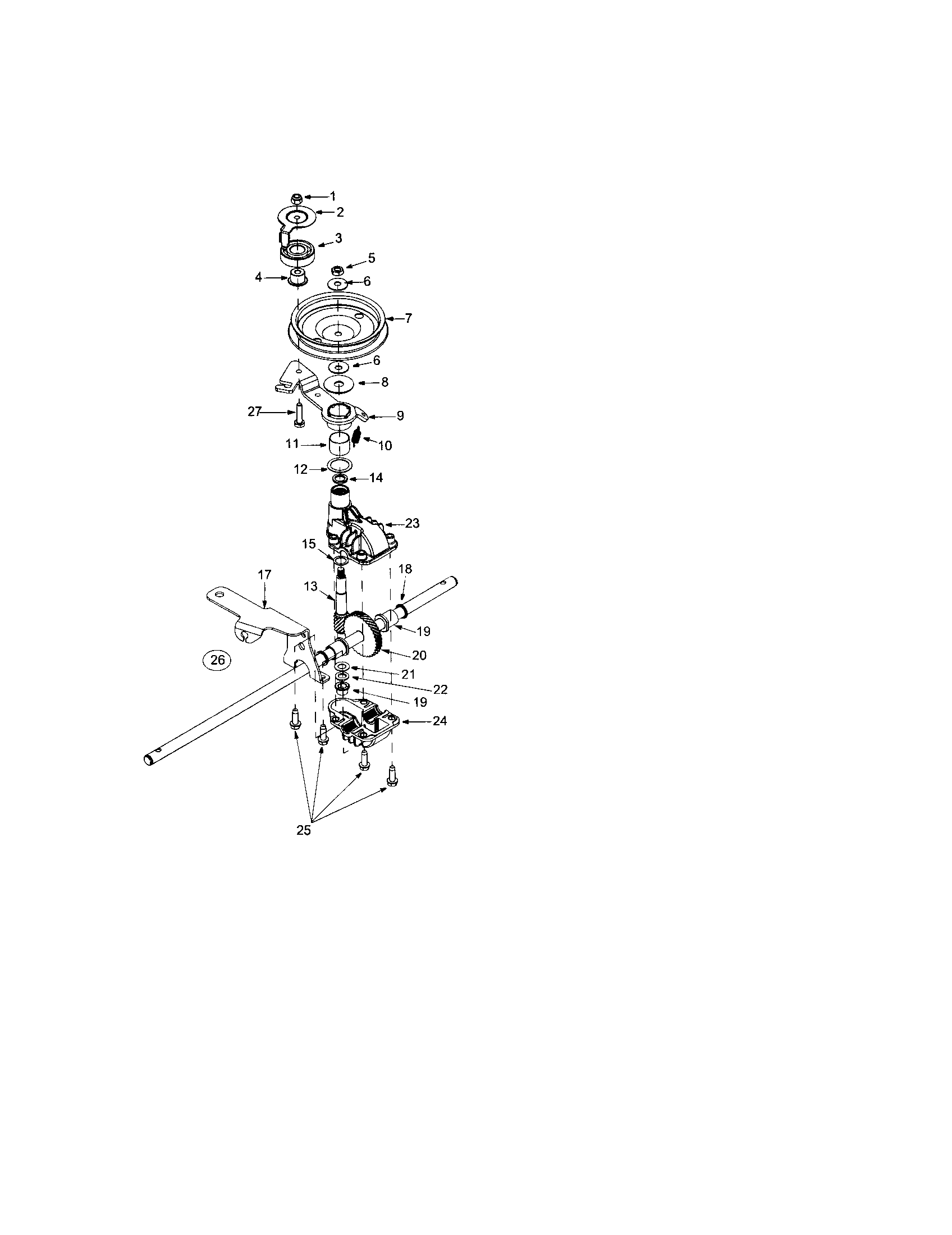 Troybilt 12AD566N711 upper and lower assembly diagram