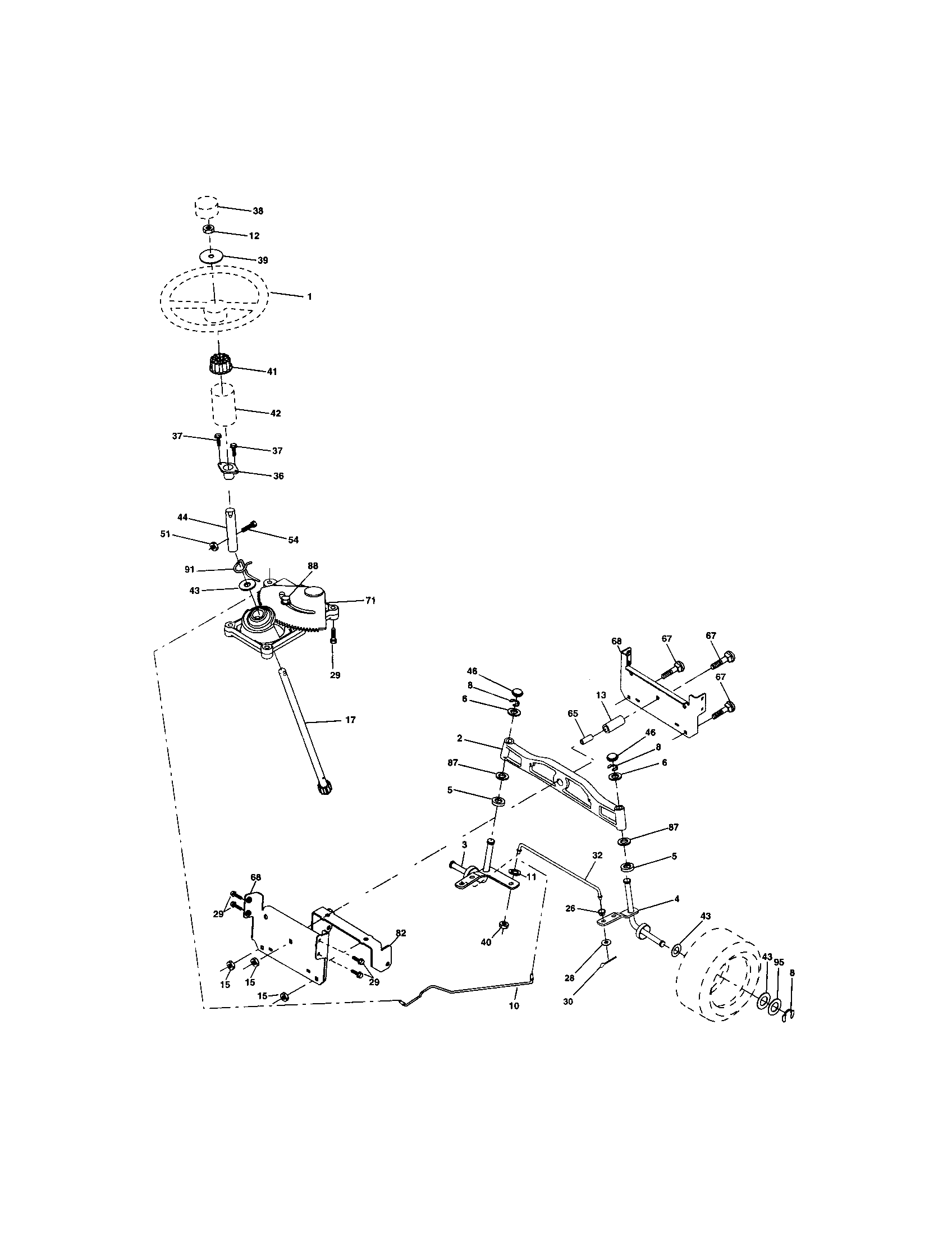 Craftsman 917273802 steering assembly diagram
