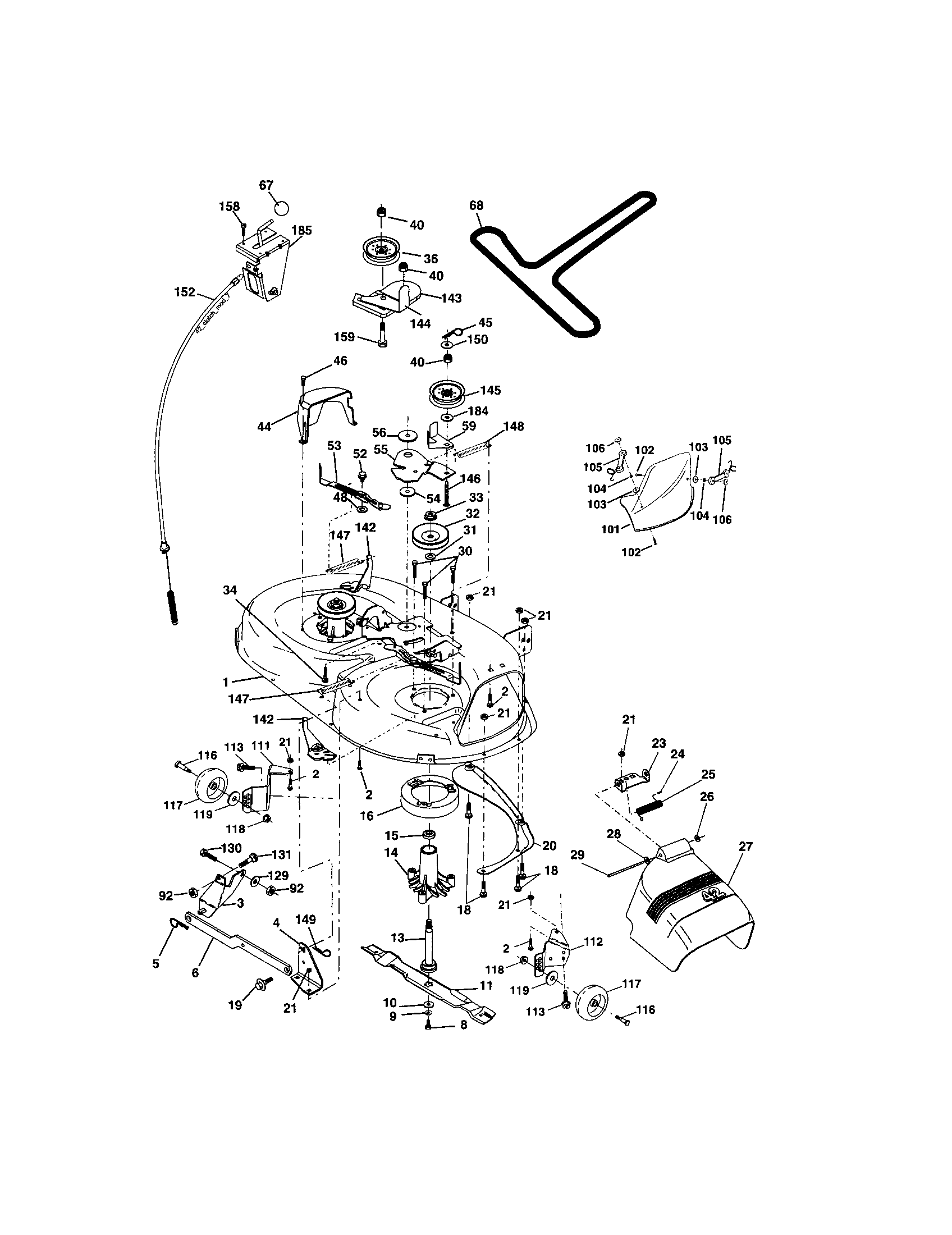 Craftsman 917273802 mower deck diagram