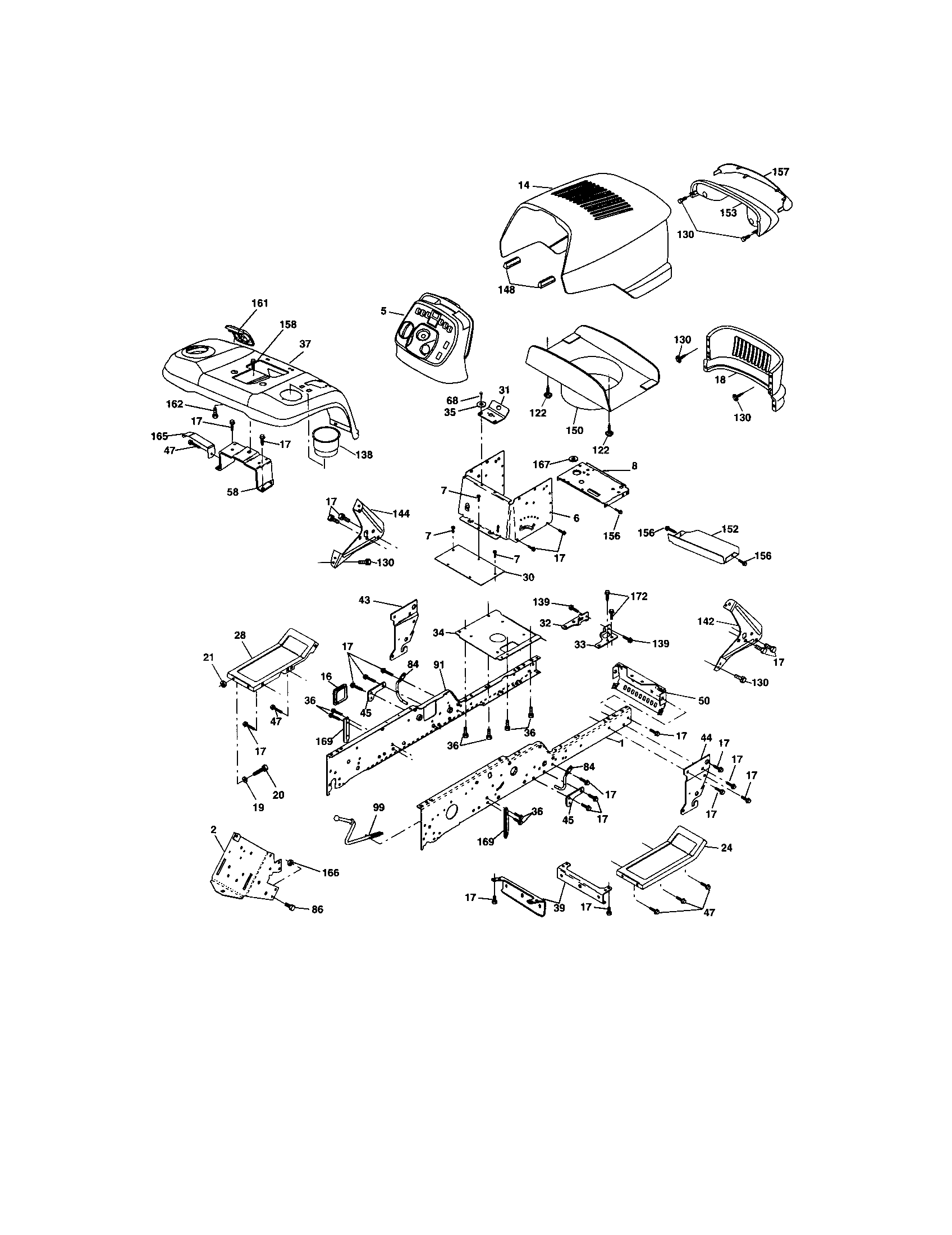 Craftsman 917276140 chassis and enclosures diagram