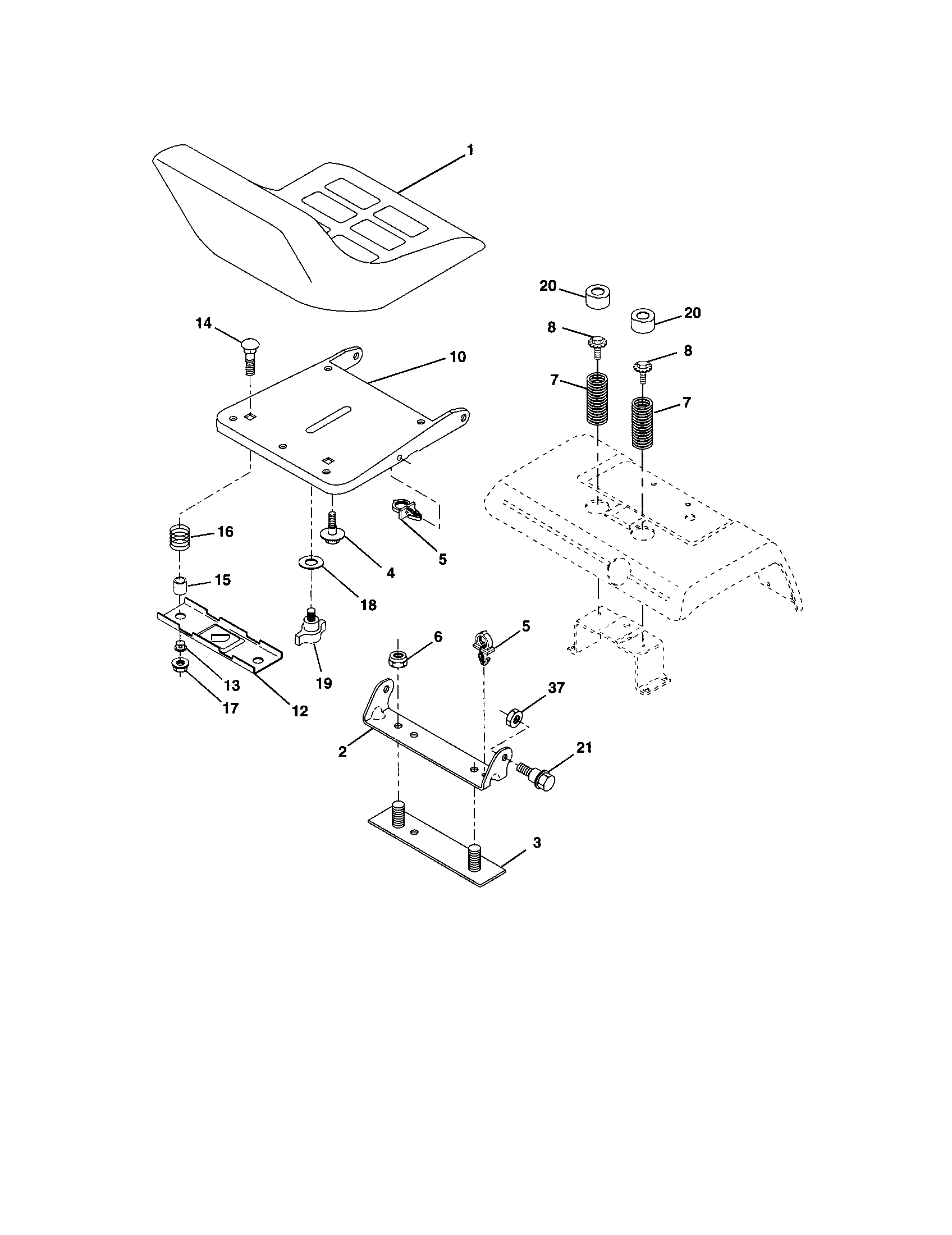 Craftsman 917276140 seat assembly diagram