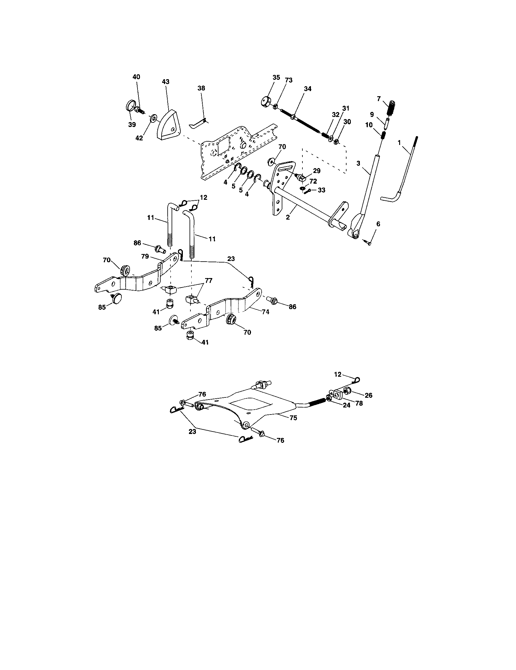 Craftsman 917276140 lift assembly diagram