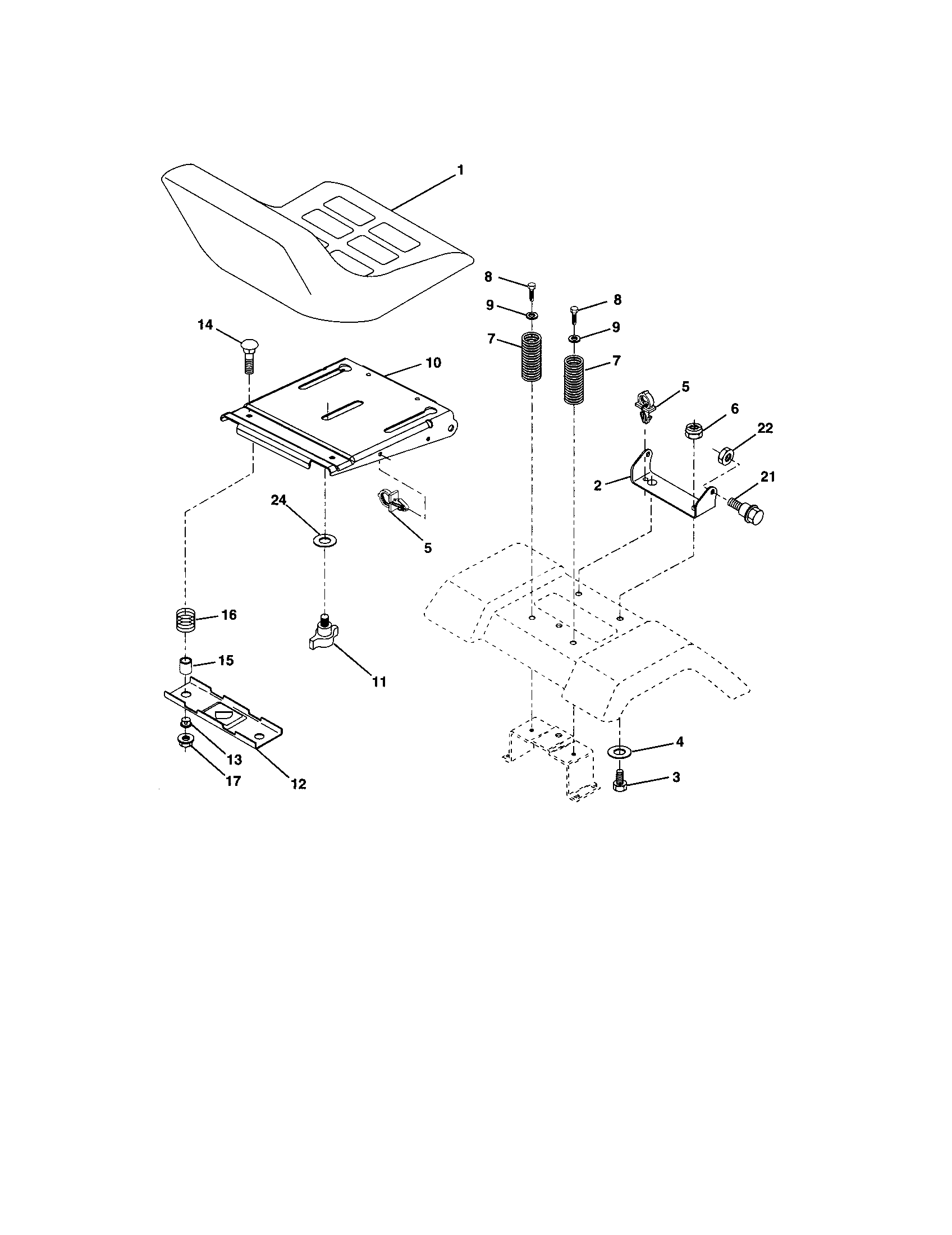 Craftsman 917273762 seat assembly diagram