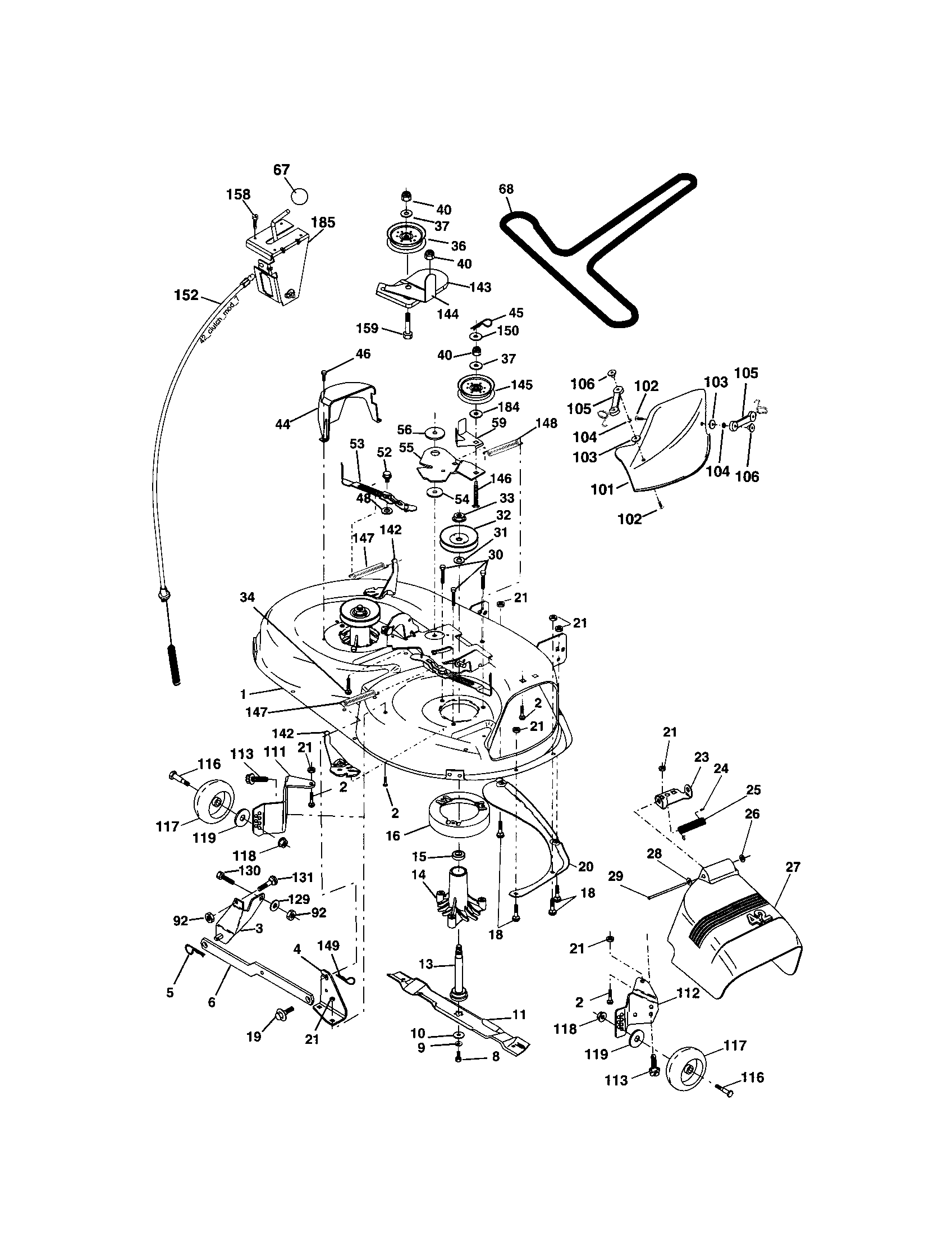 Craftsman 917273762 mower deck diagram