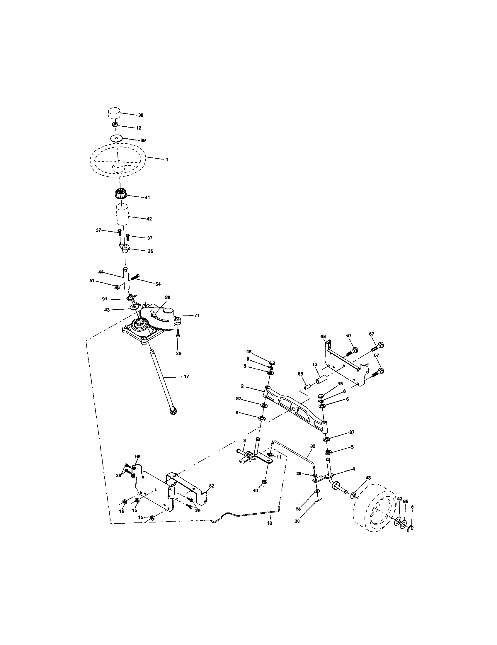 Craftsman 917273395 steering assembly diagram