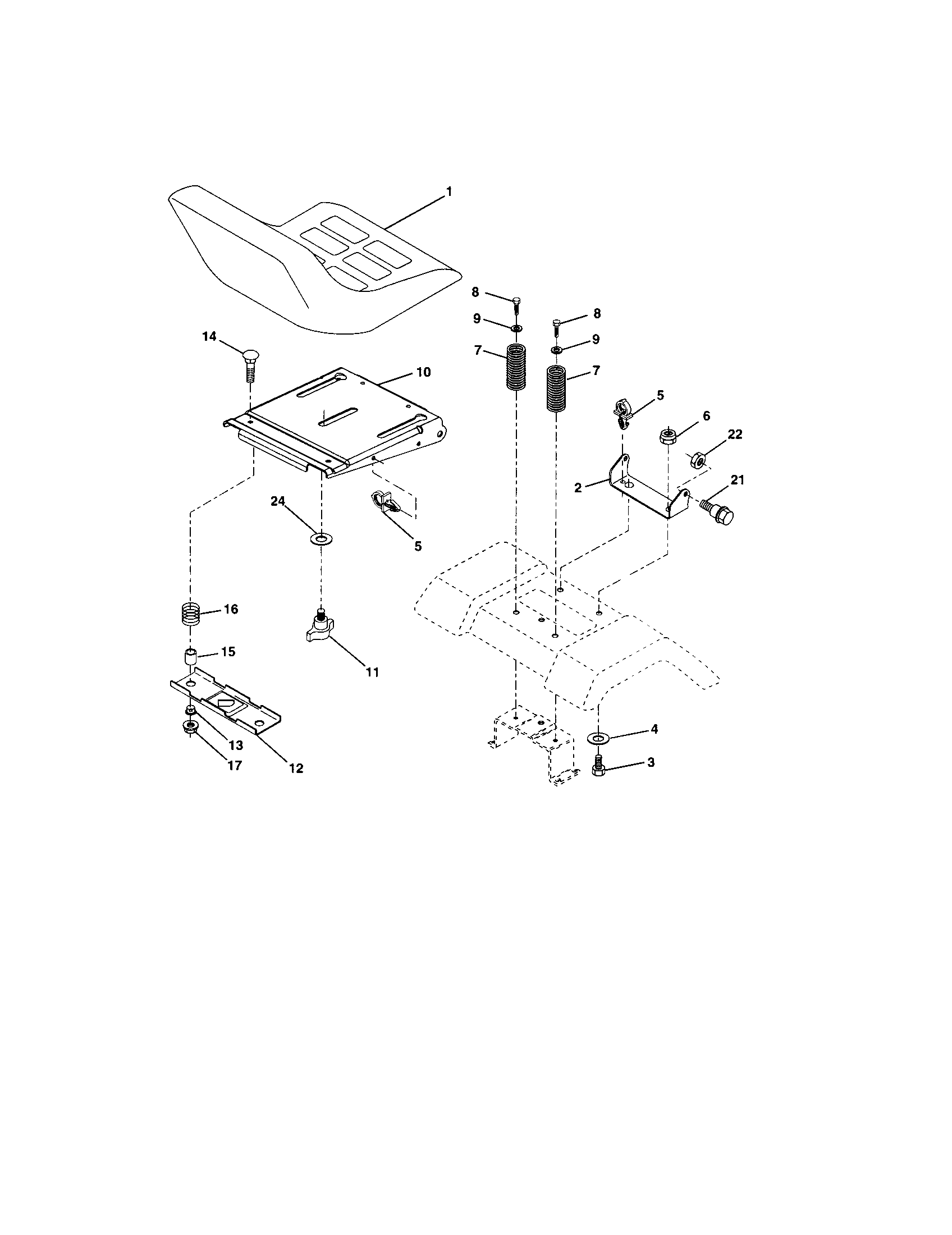 Craftsman 917273395 seat assembly diagram