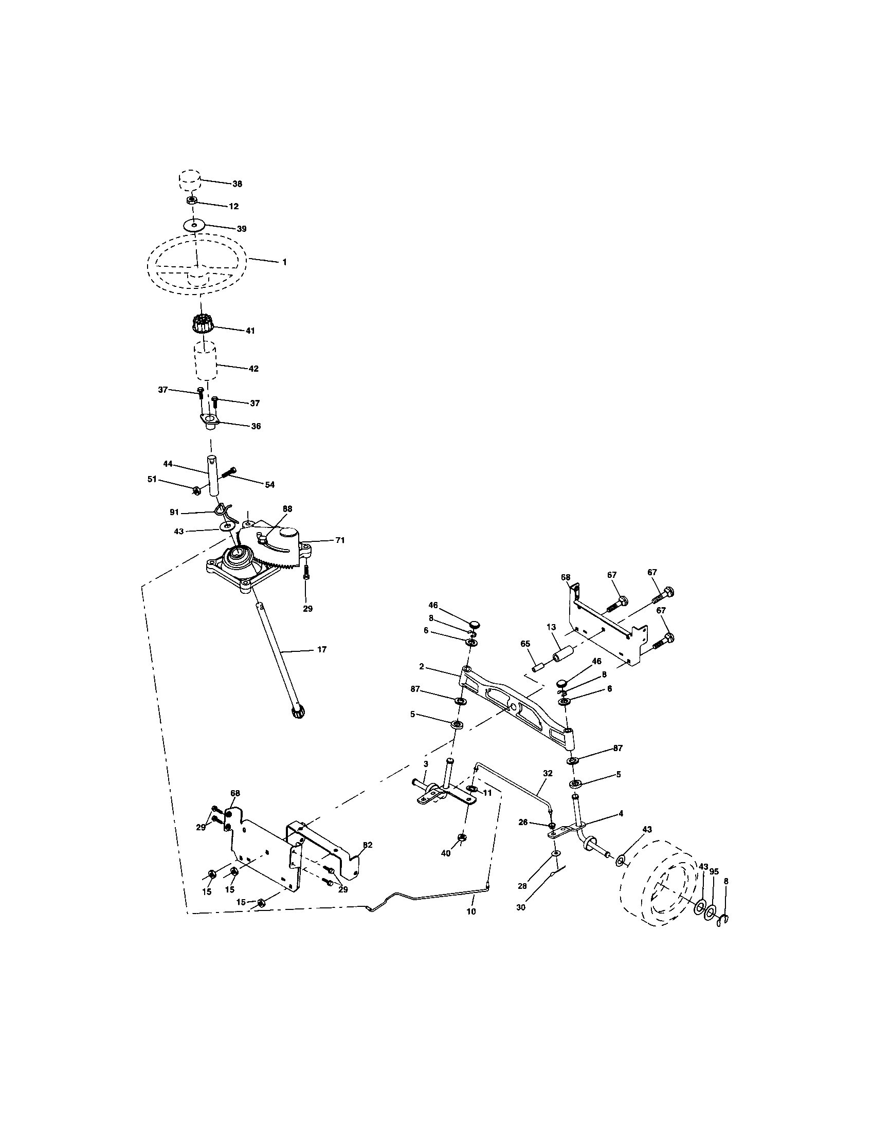 Craftsman 917273403 steering assembly diagram