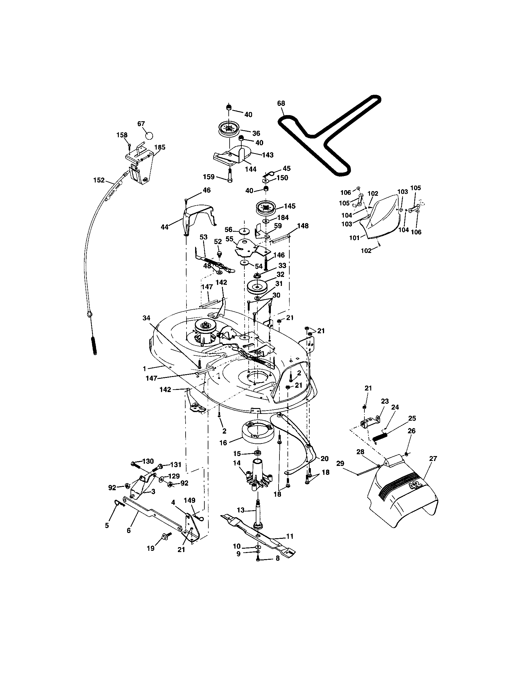 Craftsman 917273403 mower deck diagram