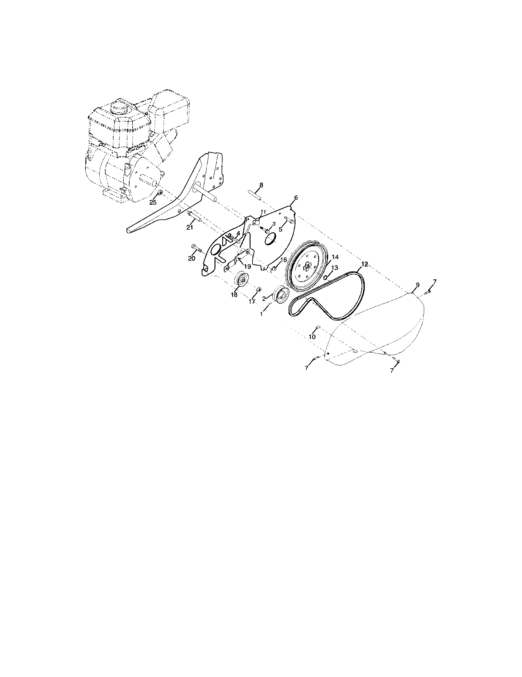 Craftsman 917291481 belt guard and pulley assembly diagram