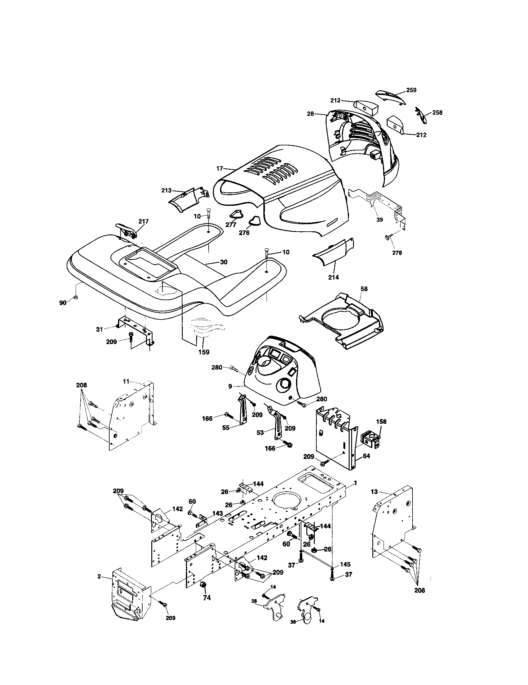 Husqvarna LO21H48G chassis and enclosures diagram