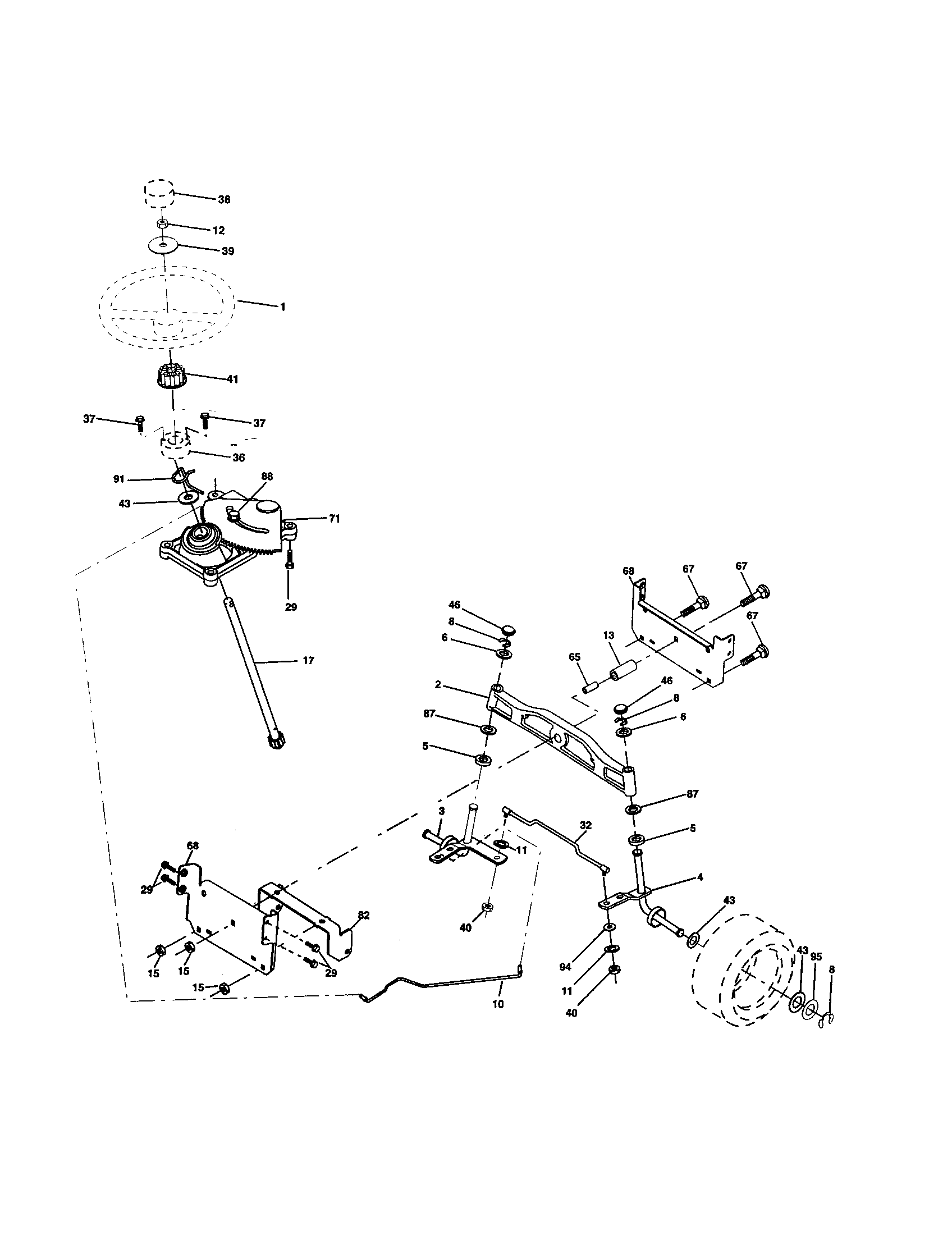 Husqvarna LO21H48G steering assembly diagram