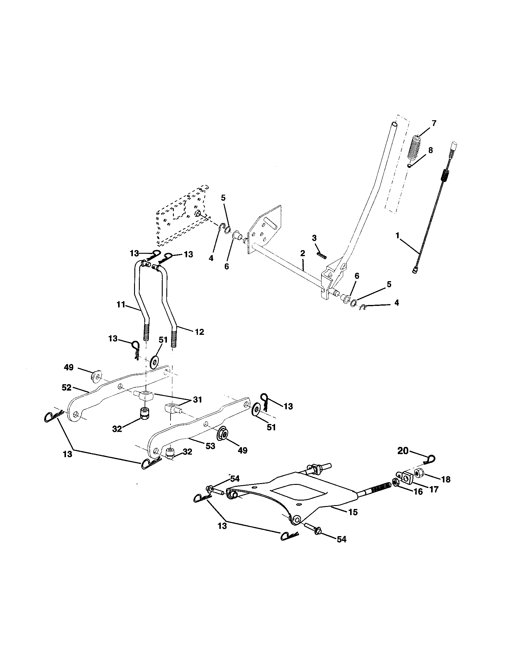 Husqvarna LO21H48G mower lift diagram
