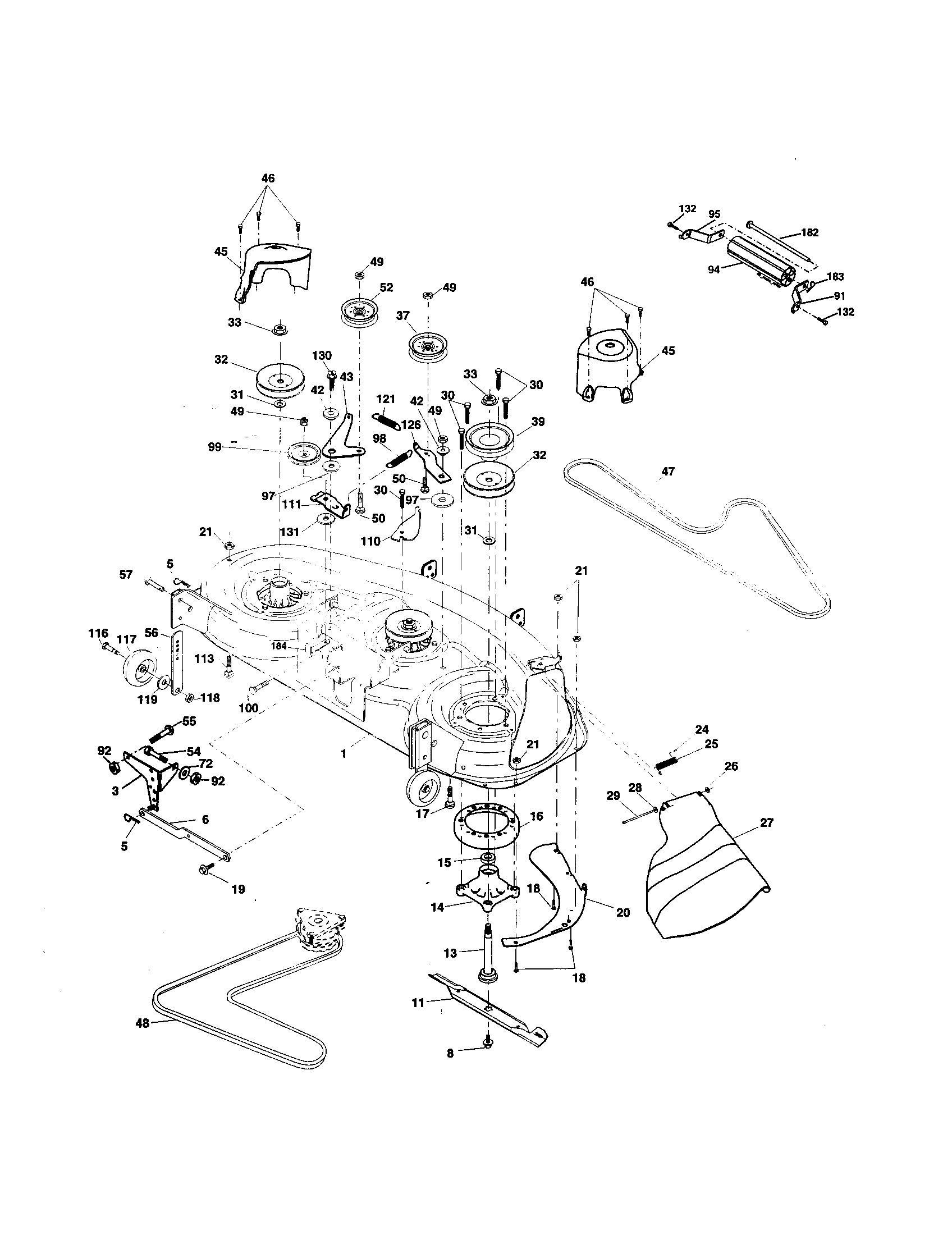 Husqvarna LO21H48G mower deck diagram