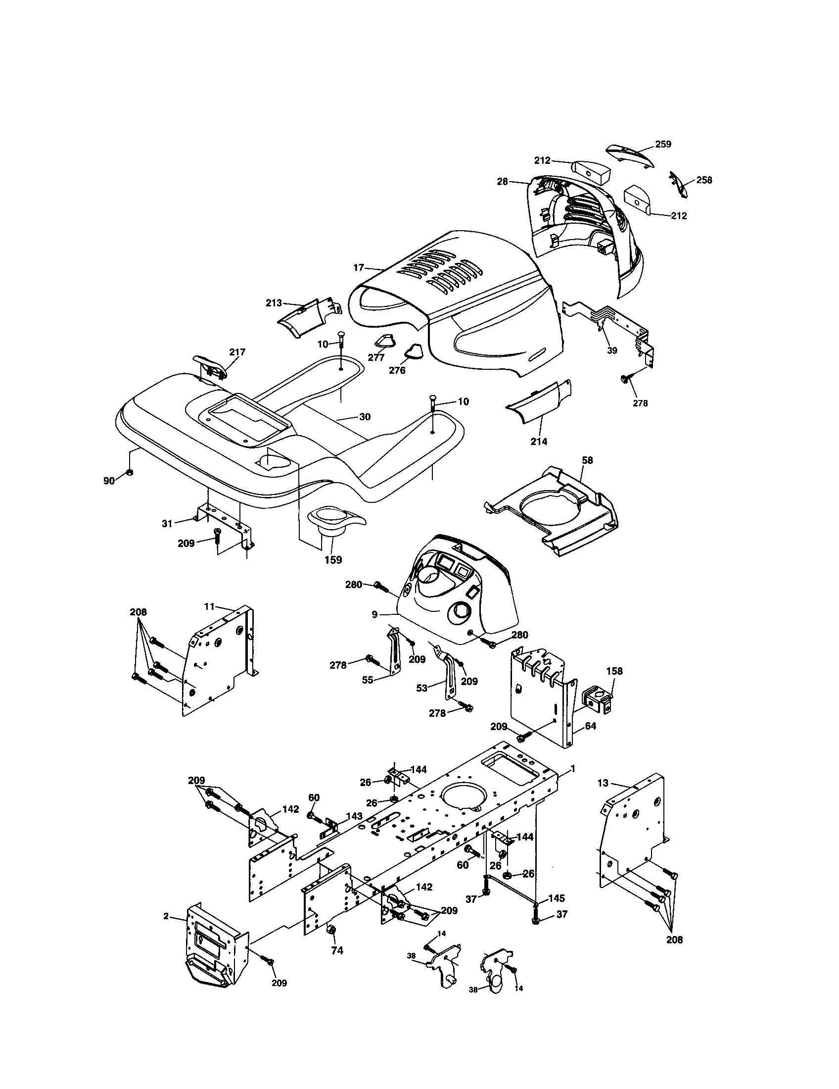 Husqvarna LO21H48E chassis and enclosures diagram