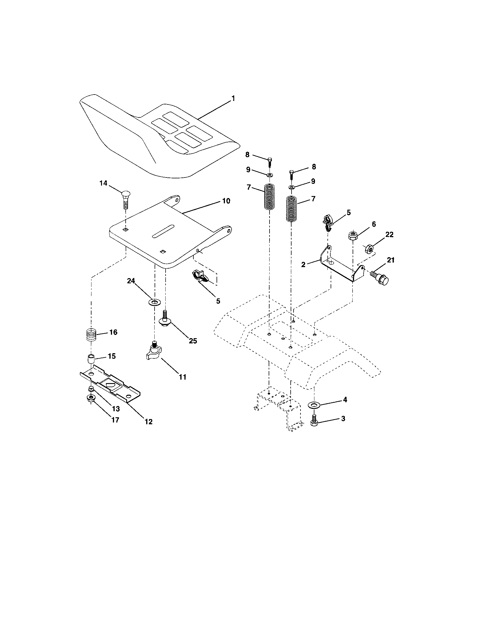 Husqvarna LO21H48E seat assembly diagram