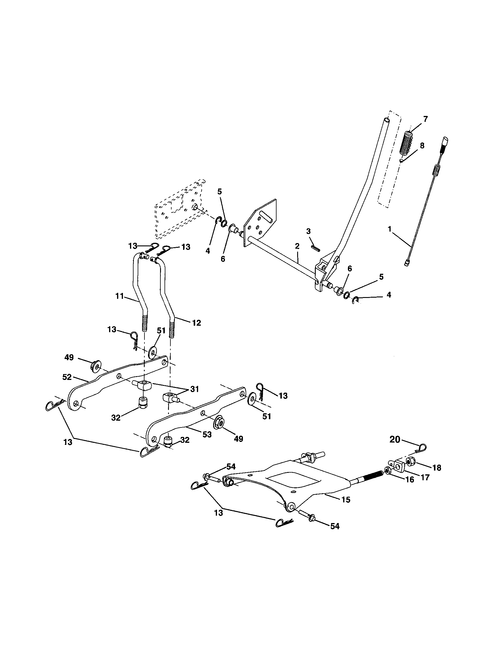 Husqvarna LO21H48E mower lift diagram