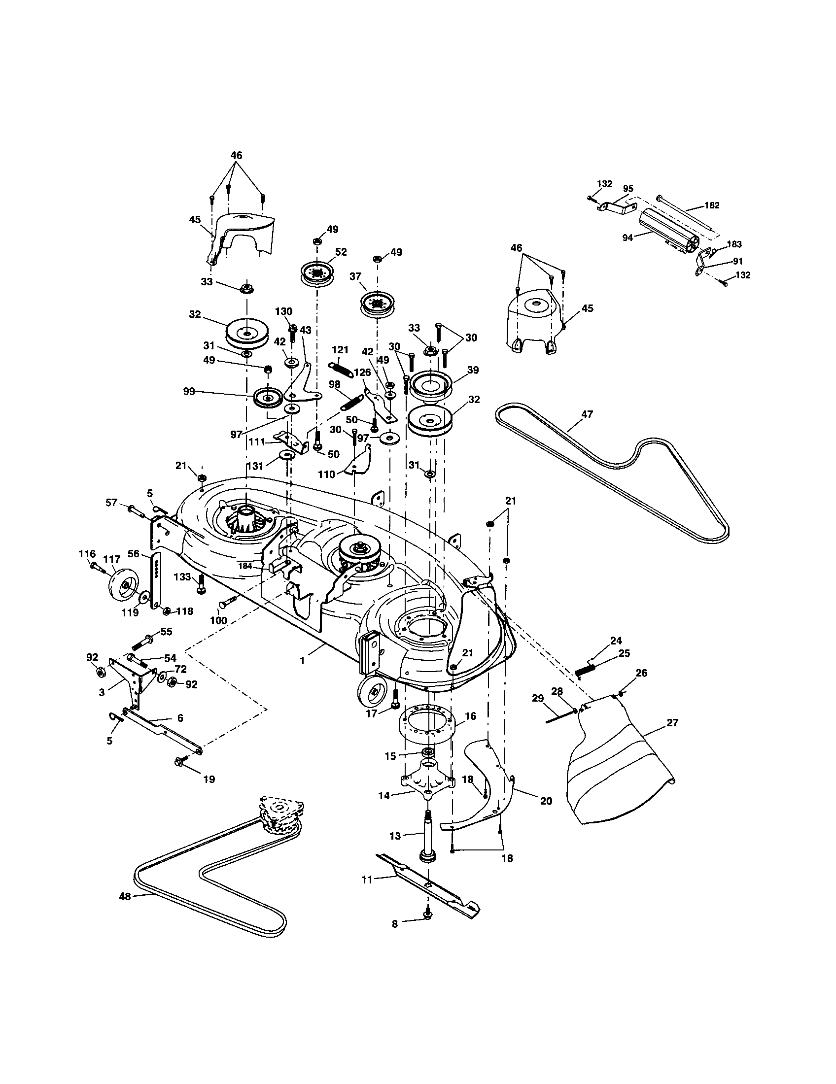 Husqvarna LO21H48E mower deck diagram
