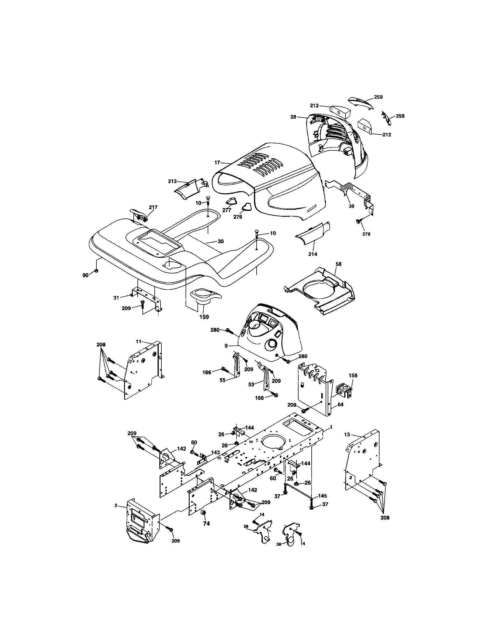Husqvarna LO21H48H chassis and enclosures diagram