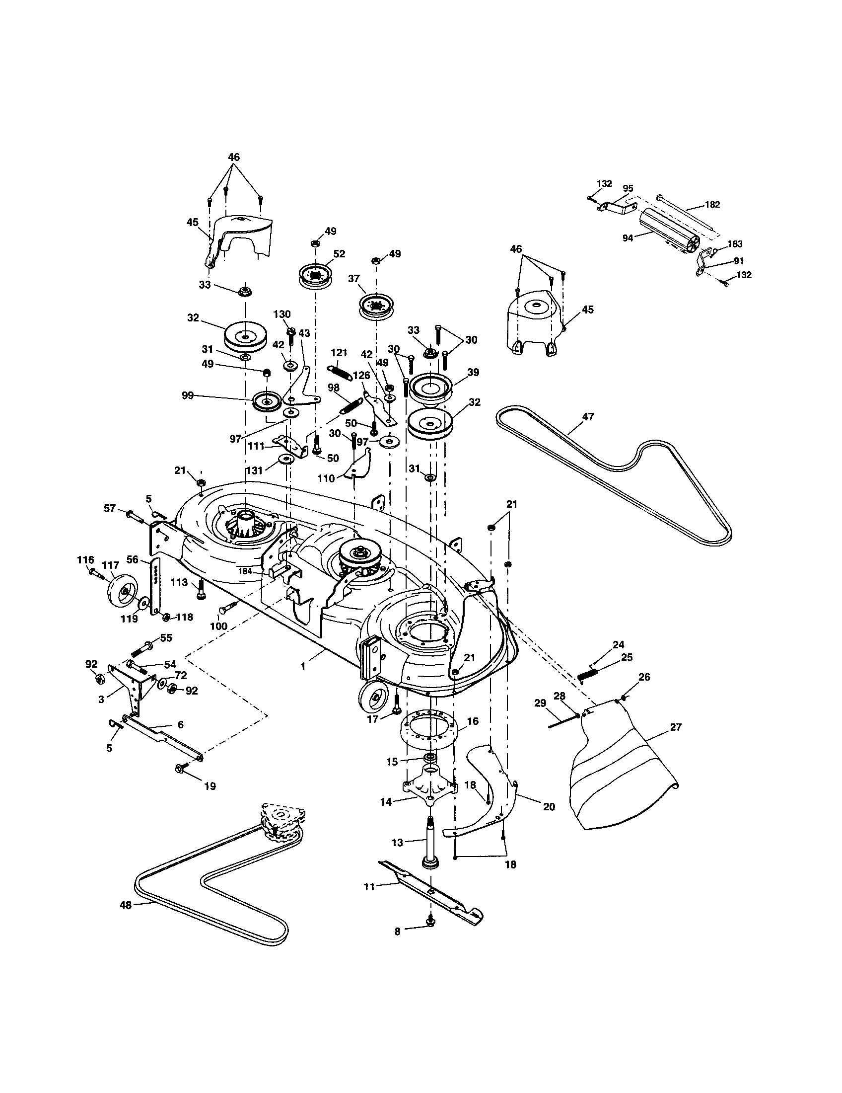 Husqvarna LO21H48H mower deck diagram
