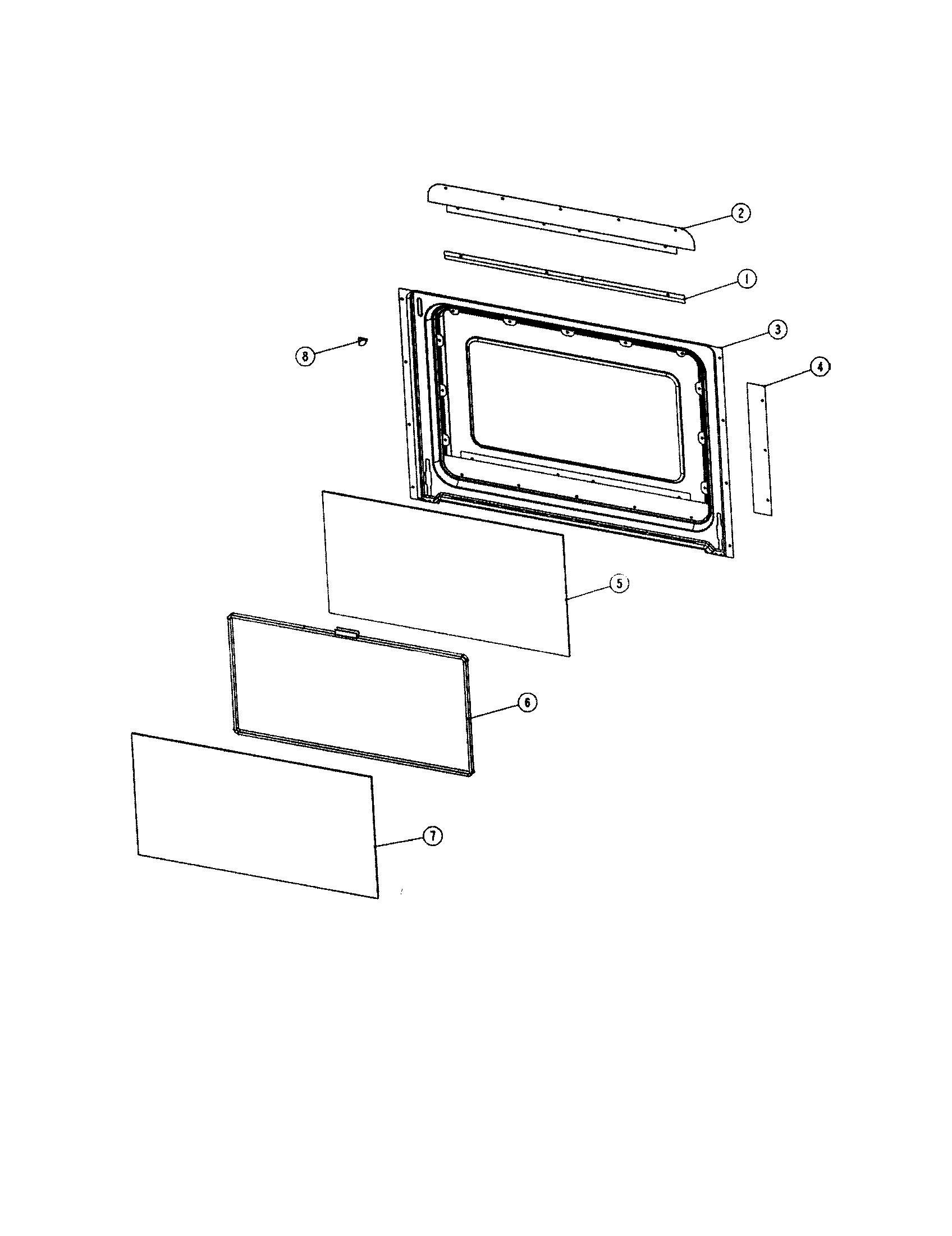 Fisher & Paykel OS301 door inner assembly diagram