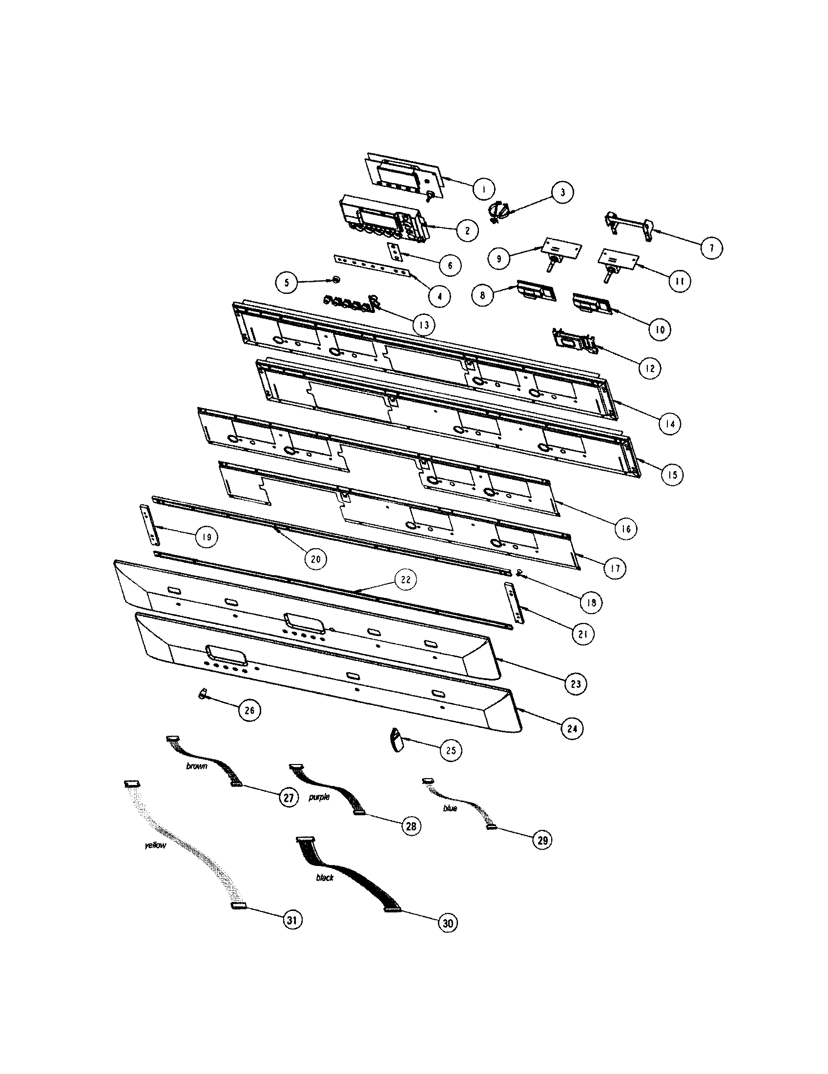 Fisher & Paykel OS301 control panel assembly diagram