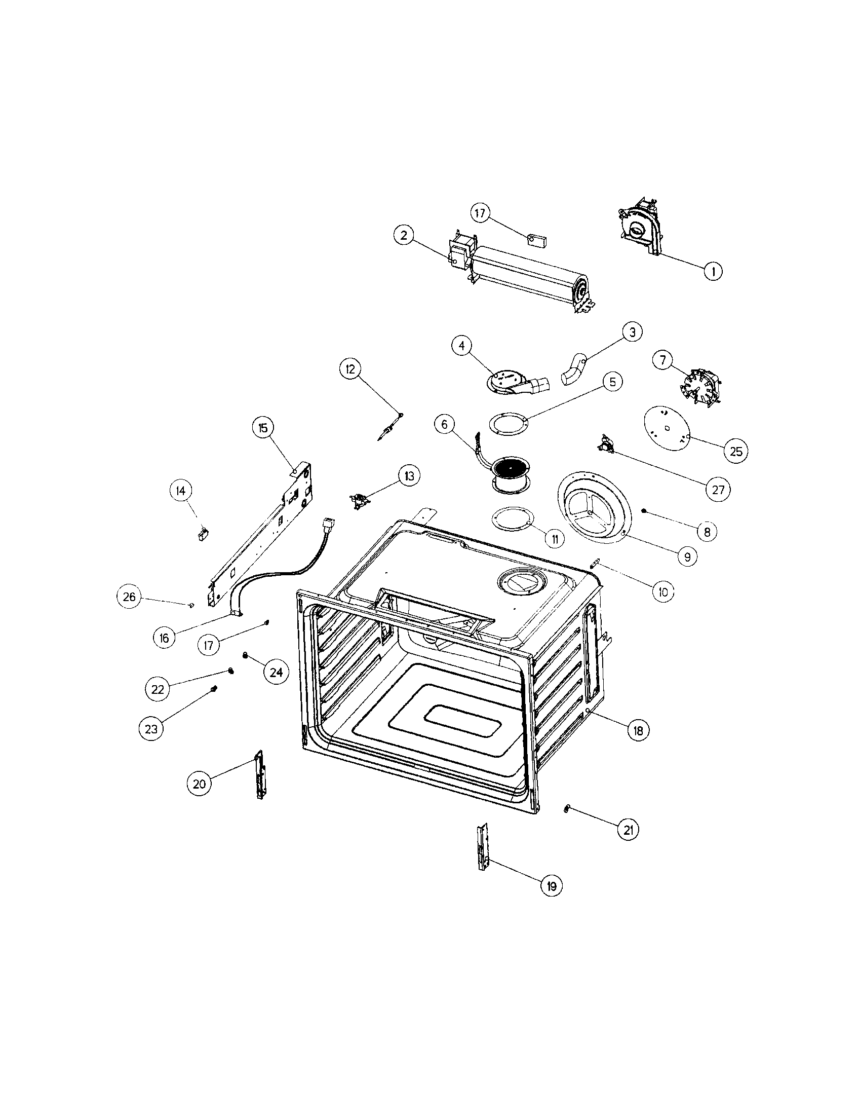 Fisher & Paykel OS301 cavity and components diagram