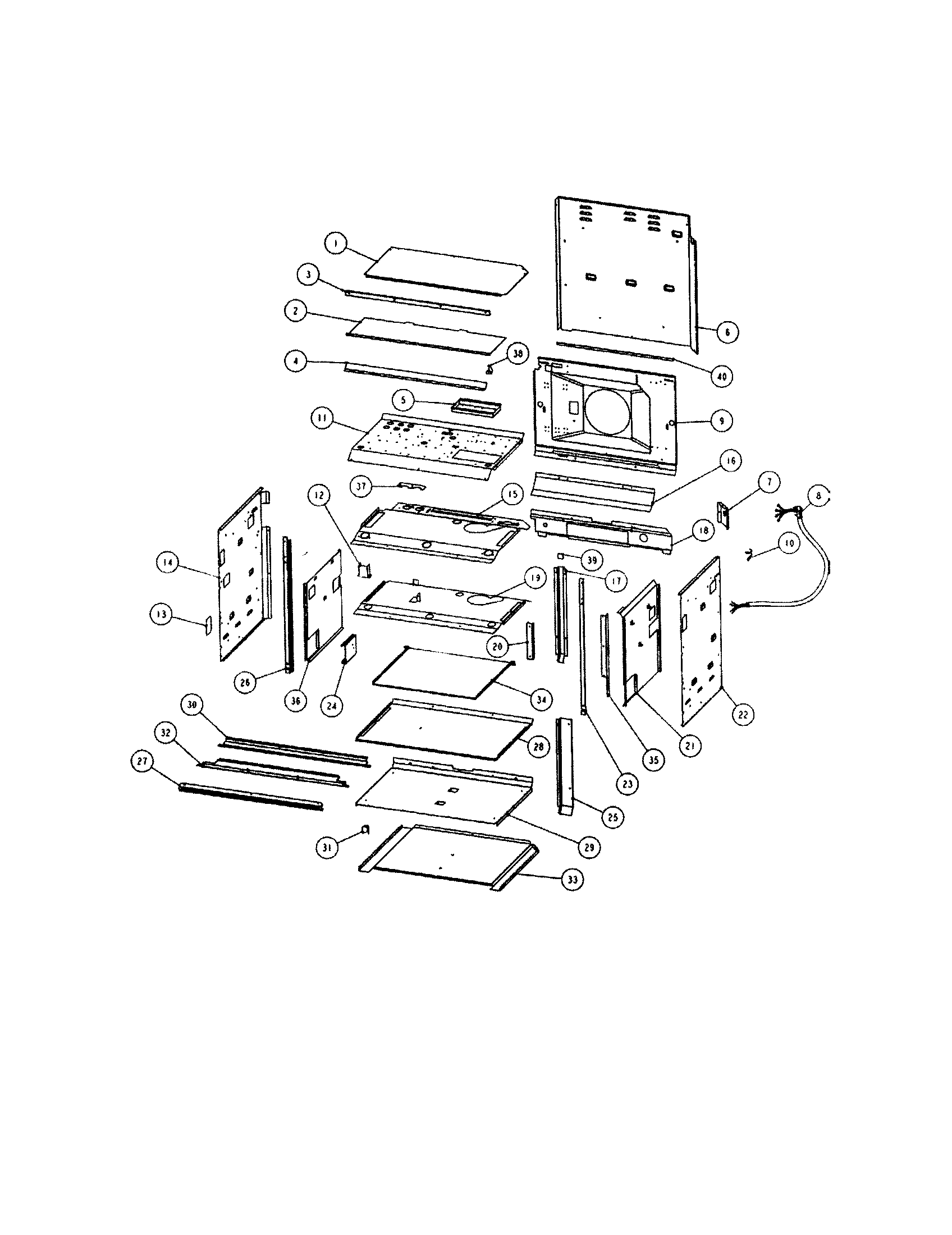 Fisher & Paykel OS301 chassis assembly diagram